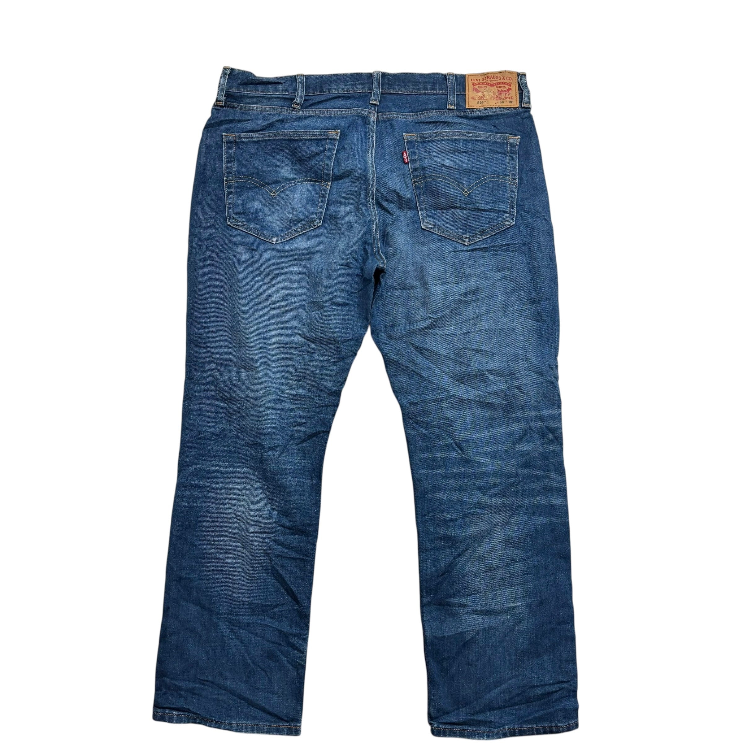 Levis 514 Jeans W38 L30 Mens Dark Blue Regular Straight Fit Stretch Denim