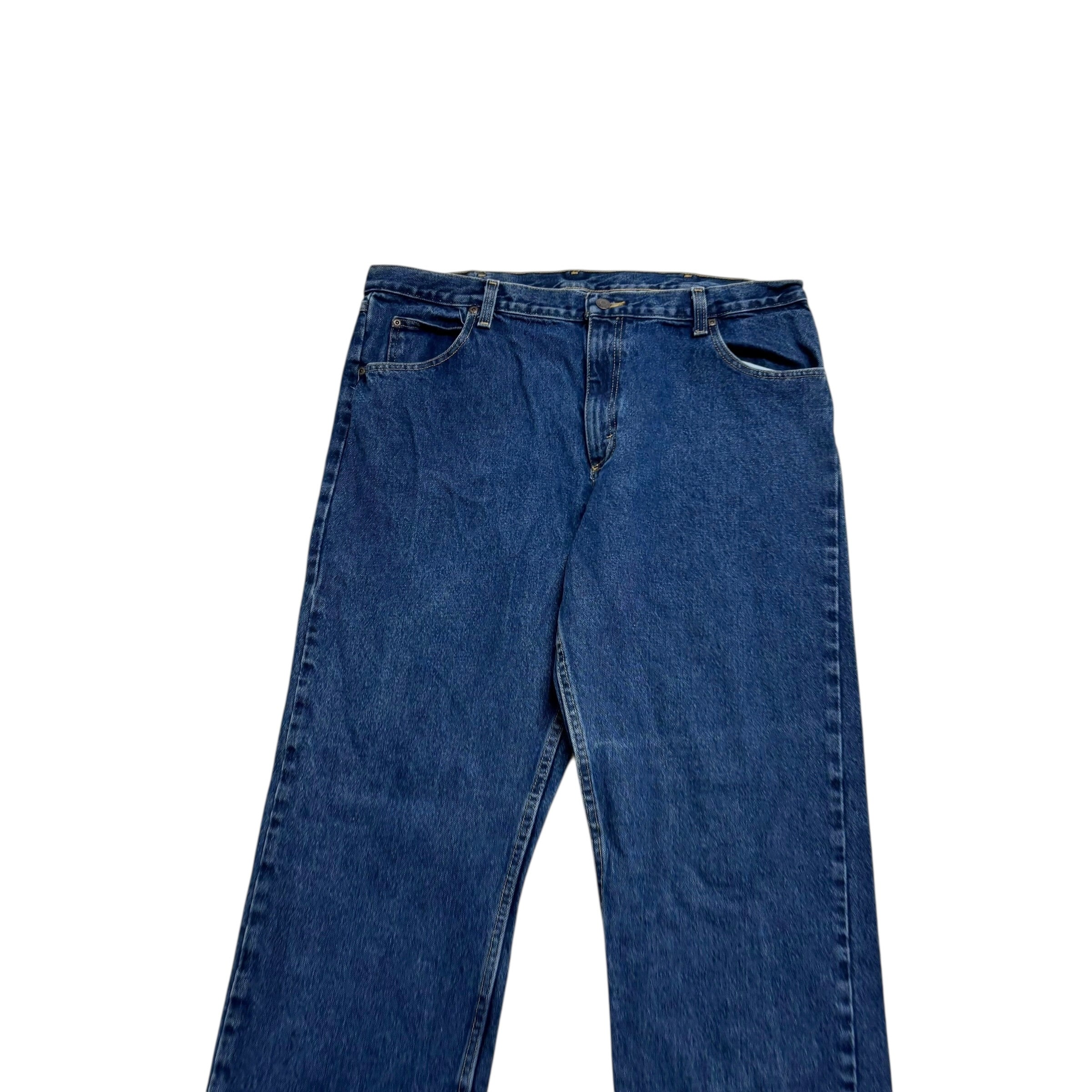 Wrangler Jeans W38 L34 Mens Dark Blue Relaxed Straight Fit Denim (E)