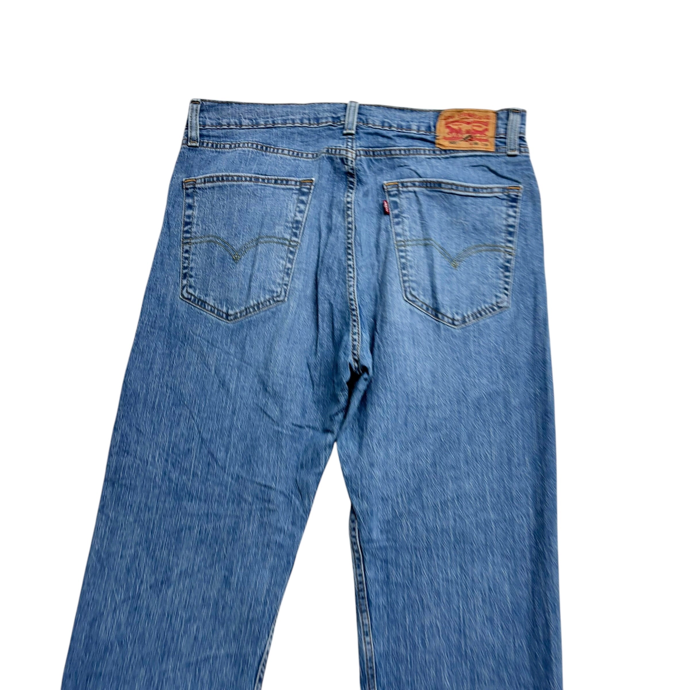 Levis 505 Jeans W36 L30 Mens Light Blue Regular Straight Fit Stretch Denim (E)