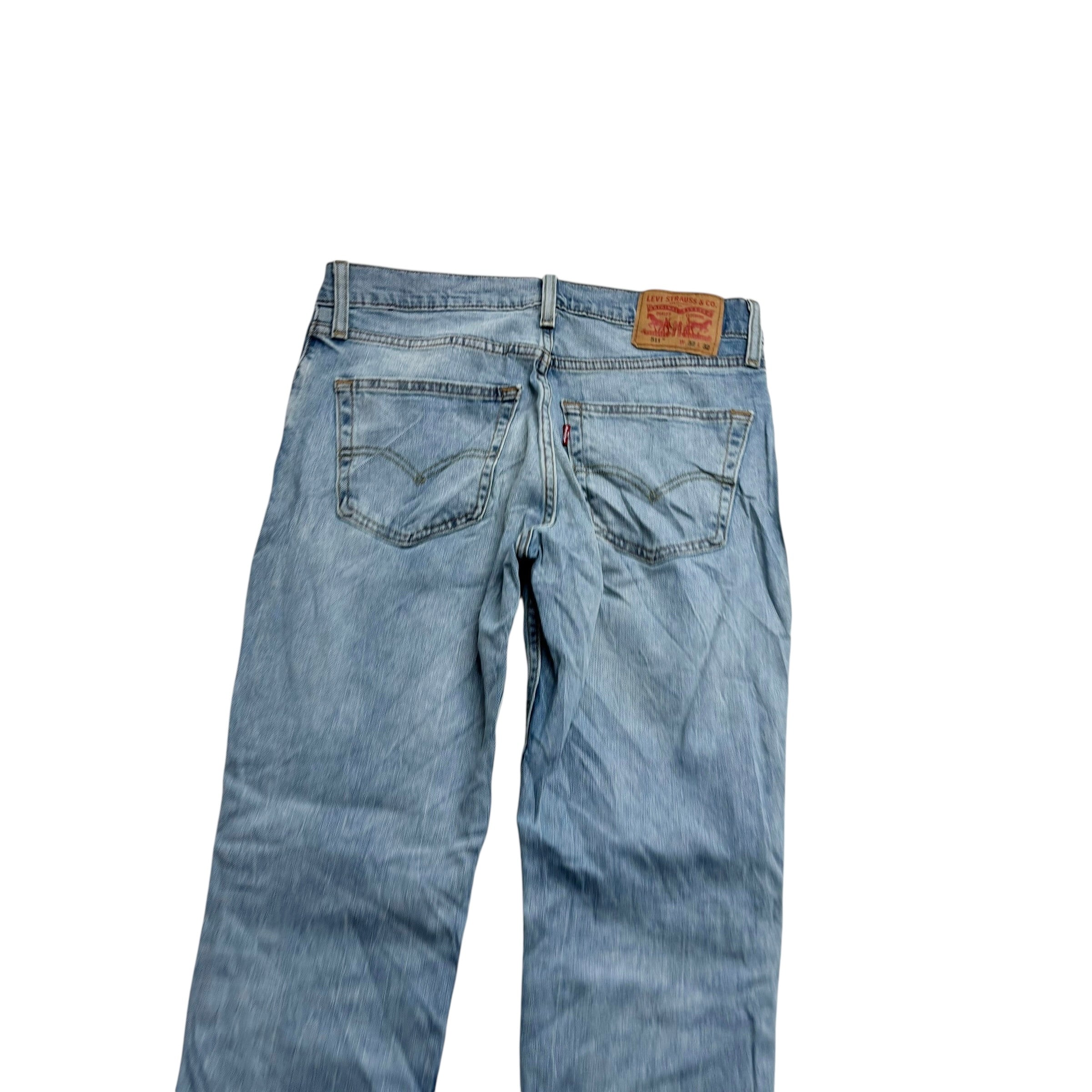 Levis 511 Jeans W32 L32 Mens Light Blue Slim Fit Stretch Denim (E)