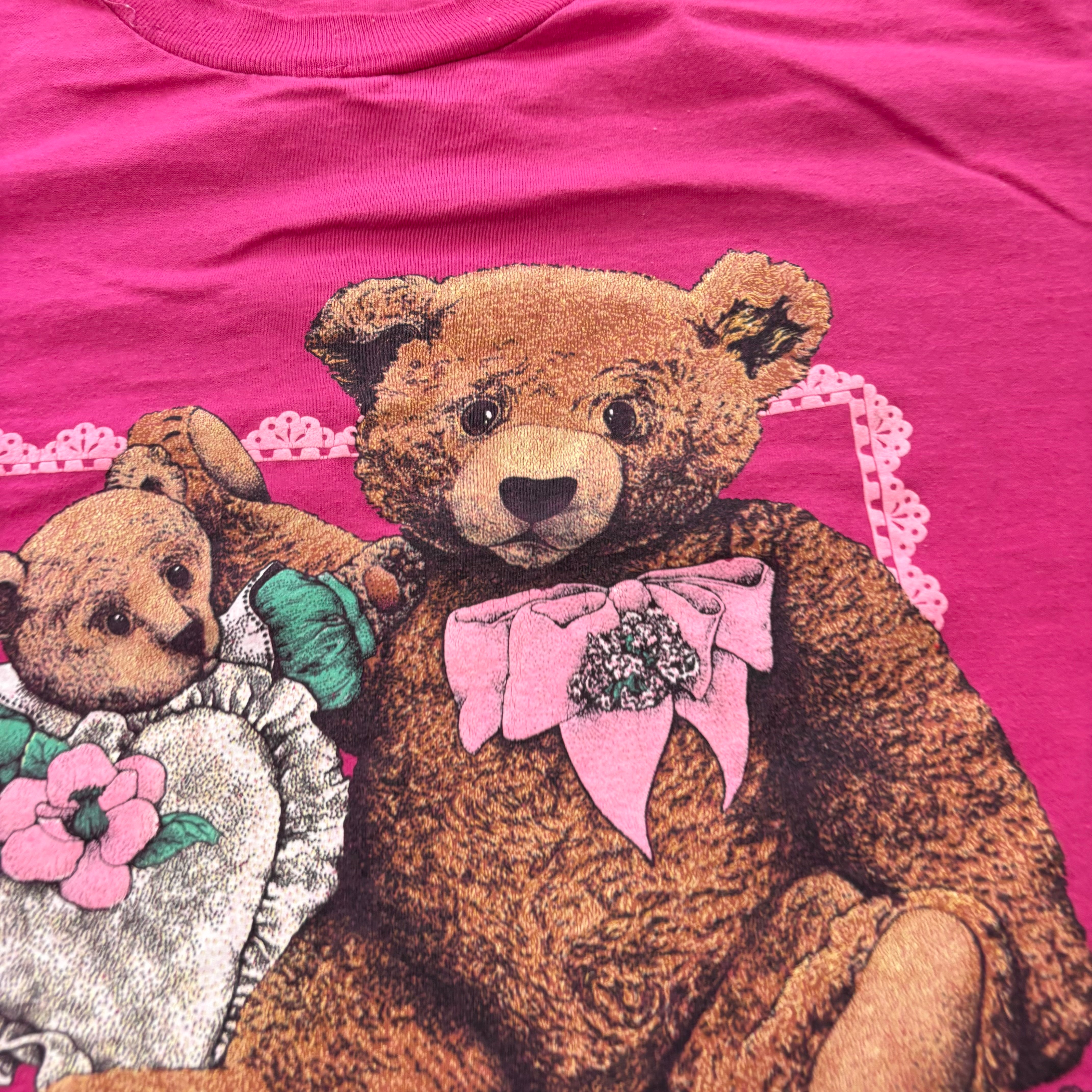 Vintage T Shirt Mens XXL Pink Graphic Print 90s Teddy Bears (E)