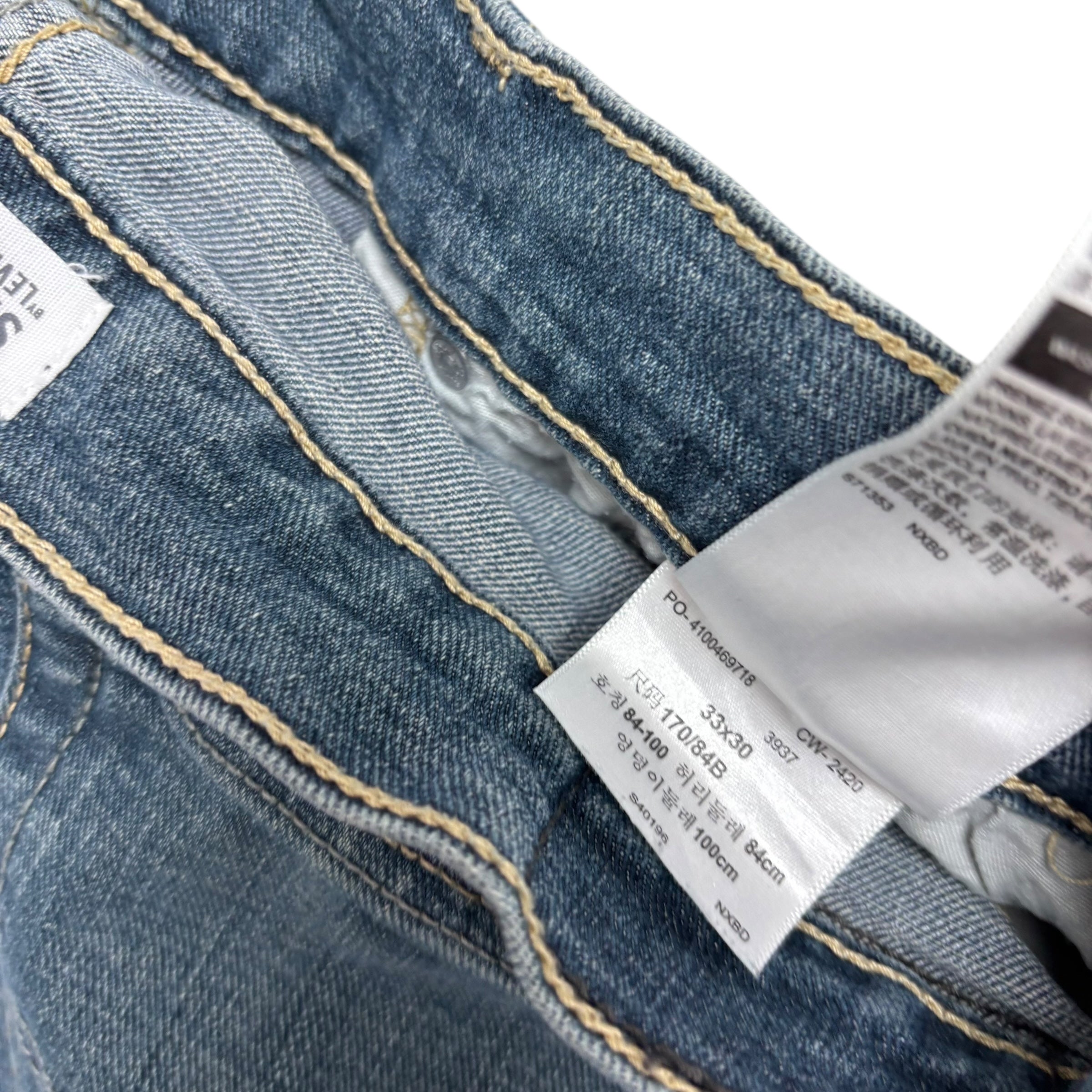 Levis Signature Jeans W33 L30 Mens Dark Blue Relaxed Straight Fit Stretch Denim