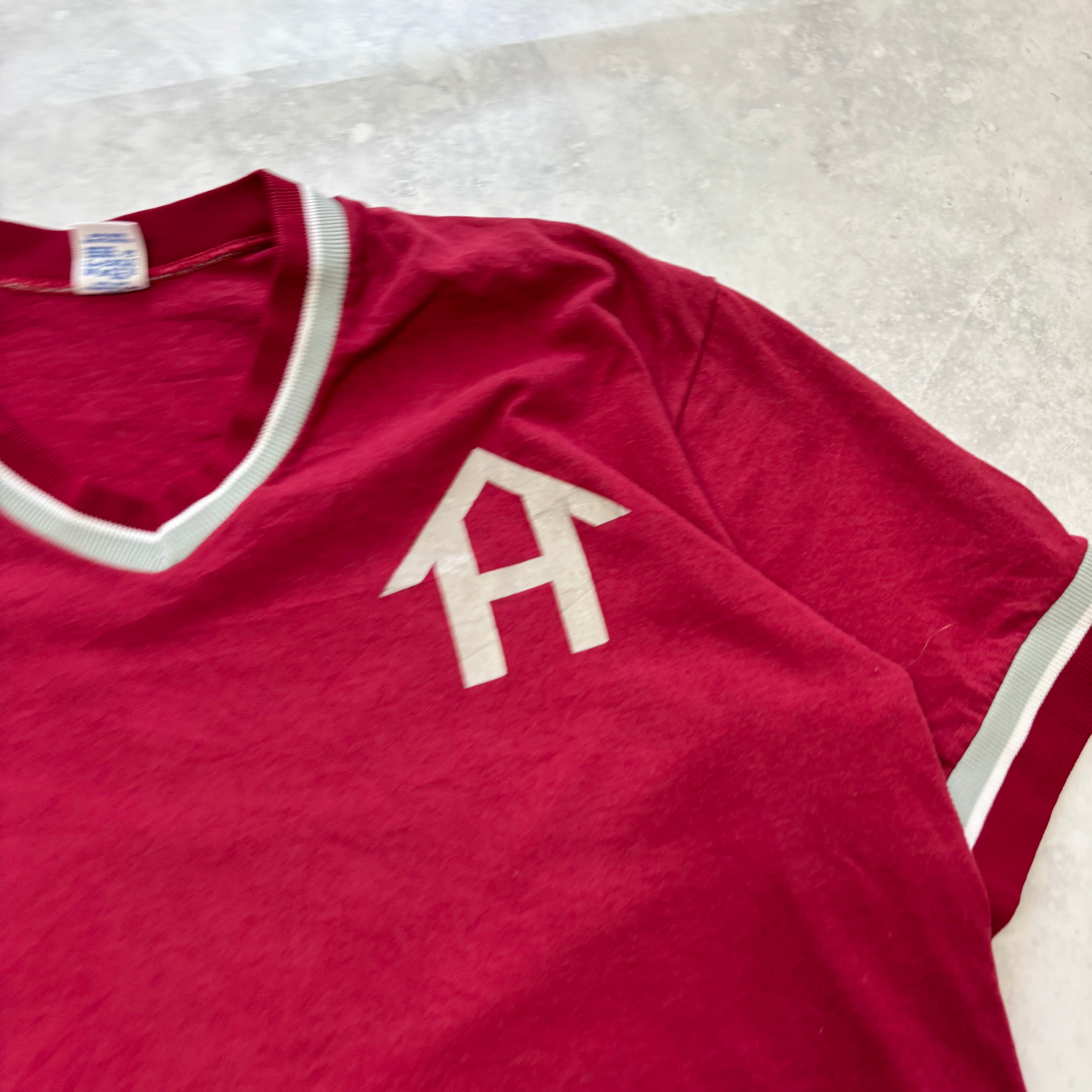 Vintage T Shirt Mens XL Burgundy Single Stitch Graphic Print 90s Baseball (E)