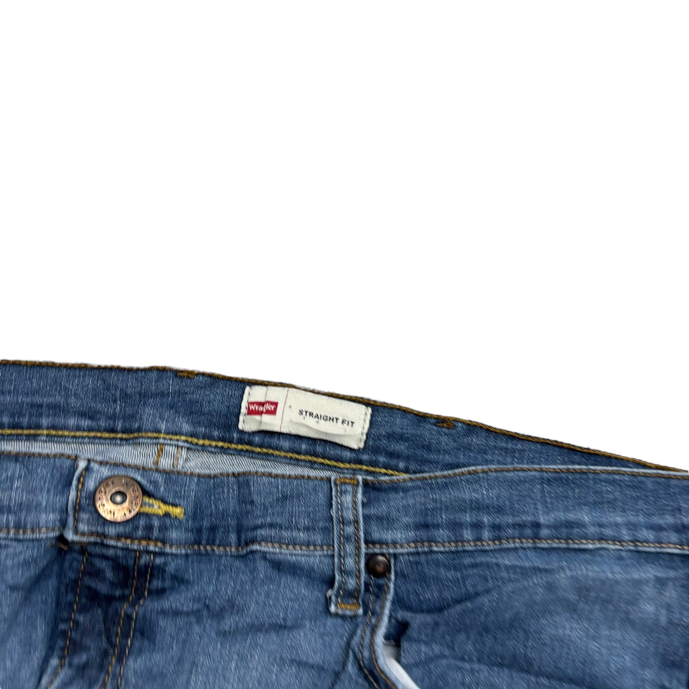 Wrangler Jeans W40 L26 Mens Mid Blue Regular Straight Fit Stretch Denim (E)