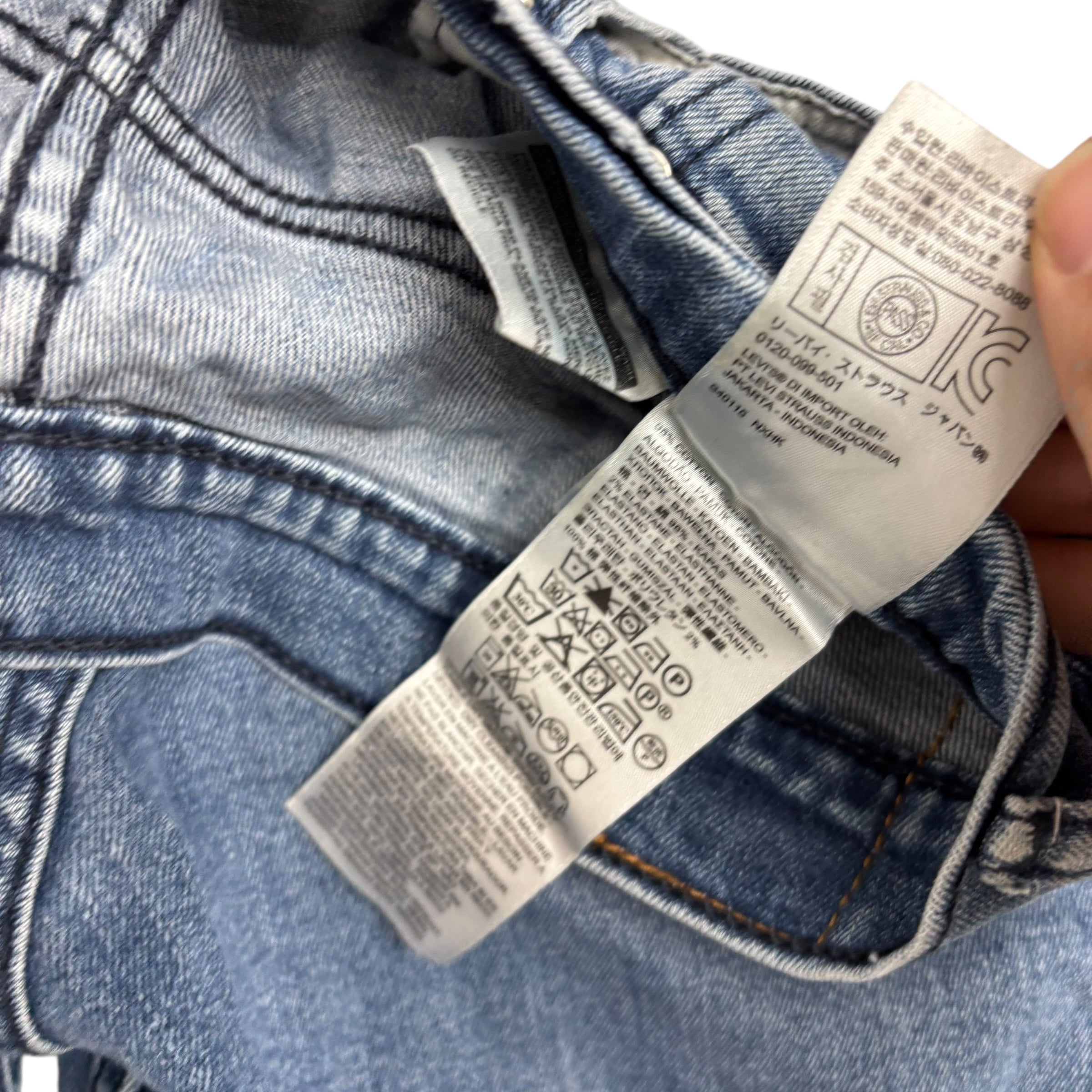 Levis 514 Jeans W29 L31 Mens Navy Blue Slim Straight Fit Stretch Denim