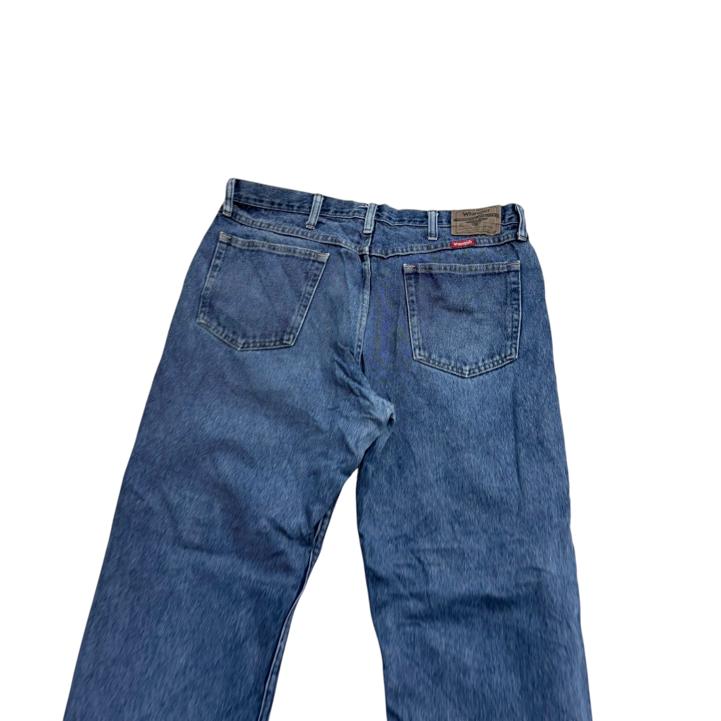 Wrangler Jeans W36 L29 Mens Mid Blue Baggy Relaxed Straight Fit Denim