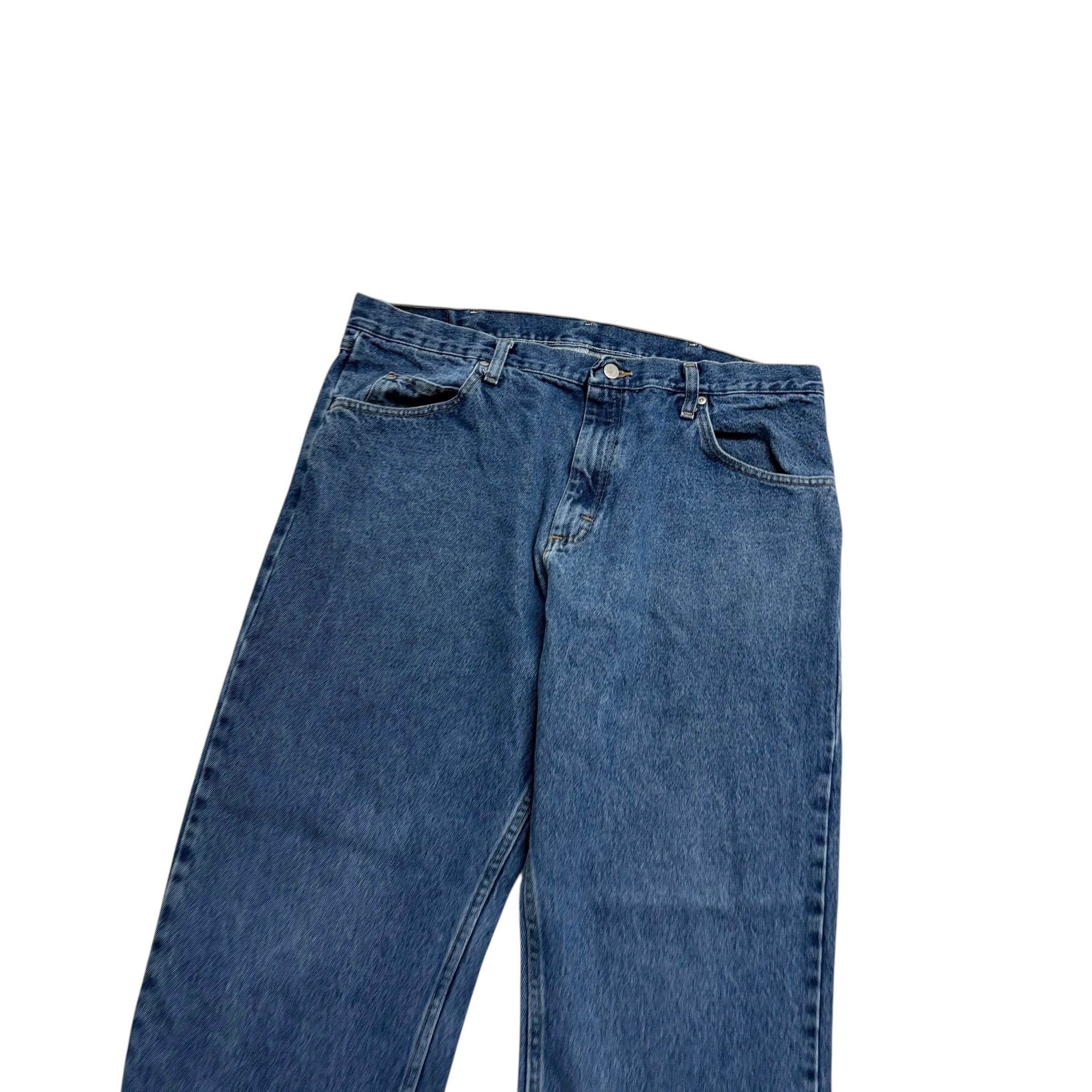 Wrangler Jeans W38 L29 Mens Mid Blue Baggy Relaxed Straight Fit Vintage Denim
