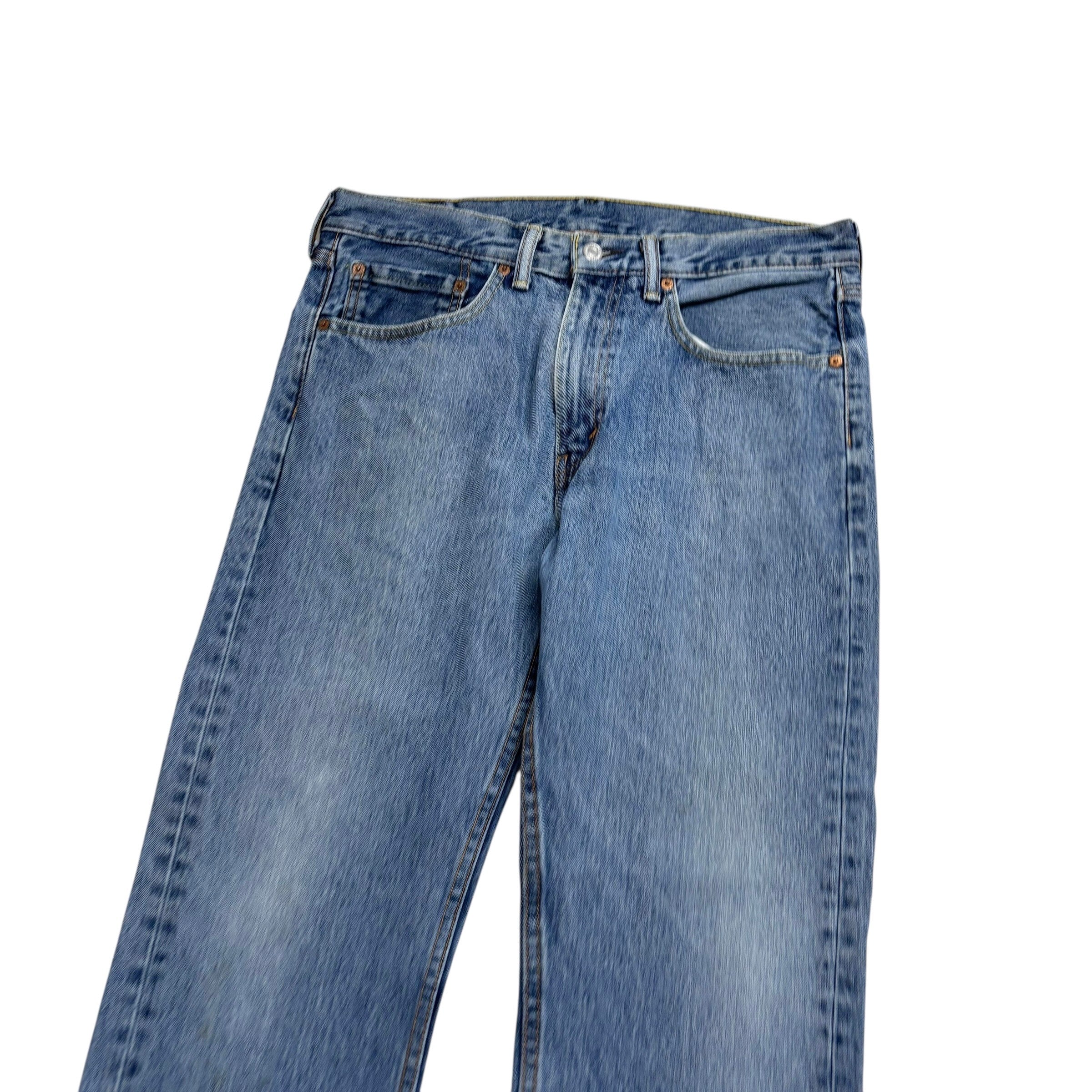 Levis 505 Jeans W34 L30 Mens Light Blue Regular Straight Fit Denim