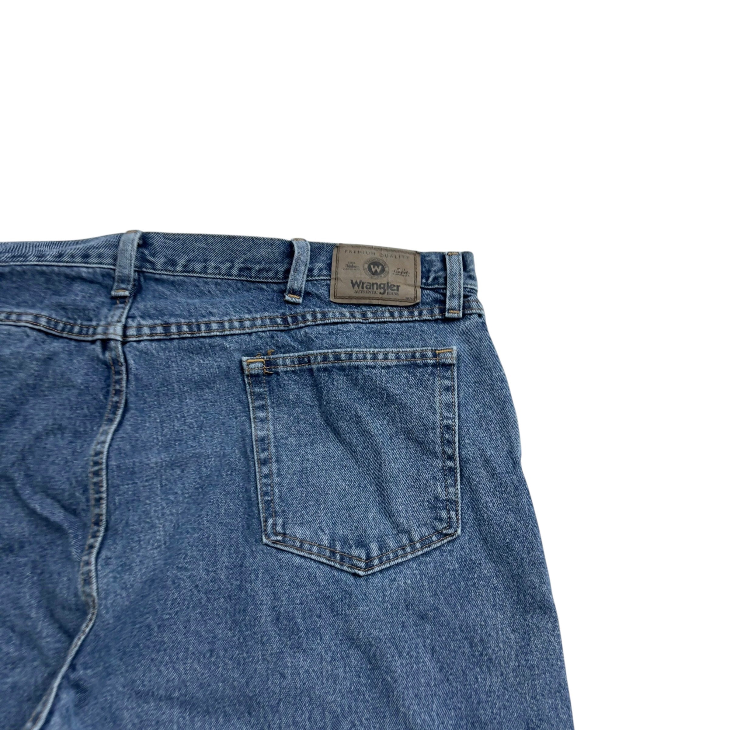 Wrangler Jeans W44 L32 Mens Mid Blue Relaxed Straight Fit Baggy Denim (E)
