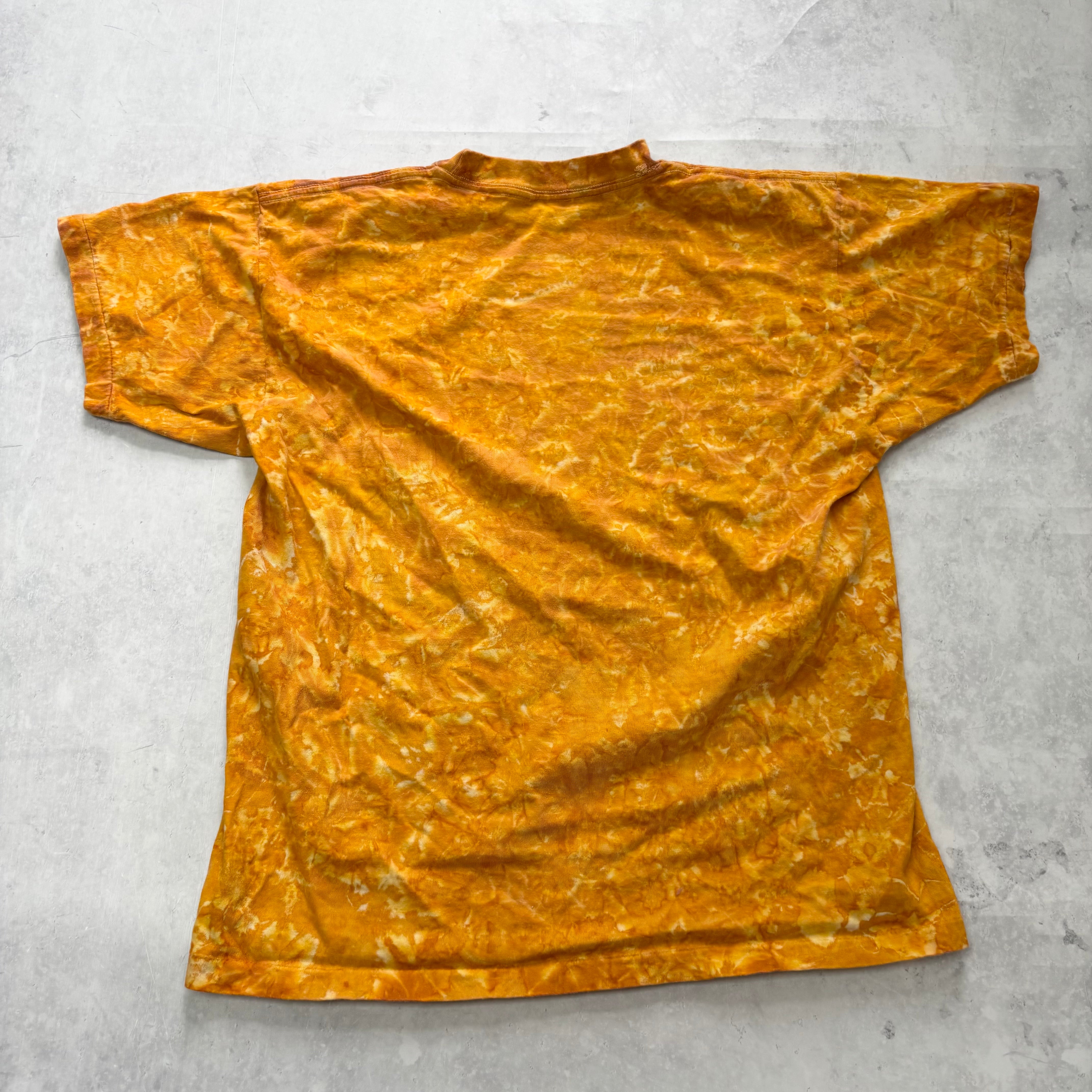 Vintage T Shirt Mens Medium Yellow Single Stitch Graphic Print 90s USA (E)