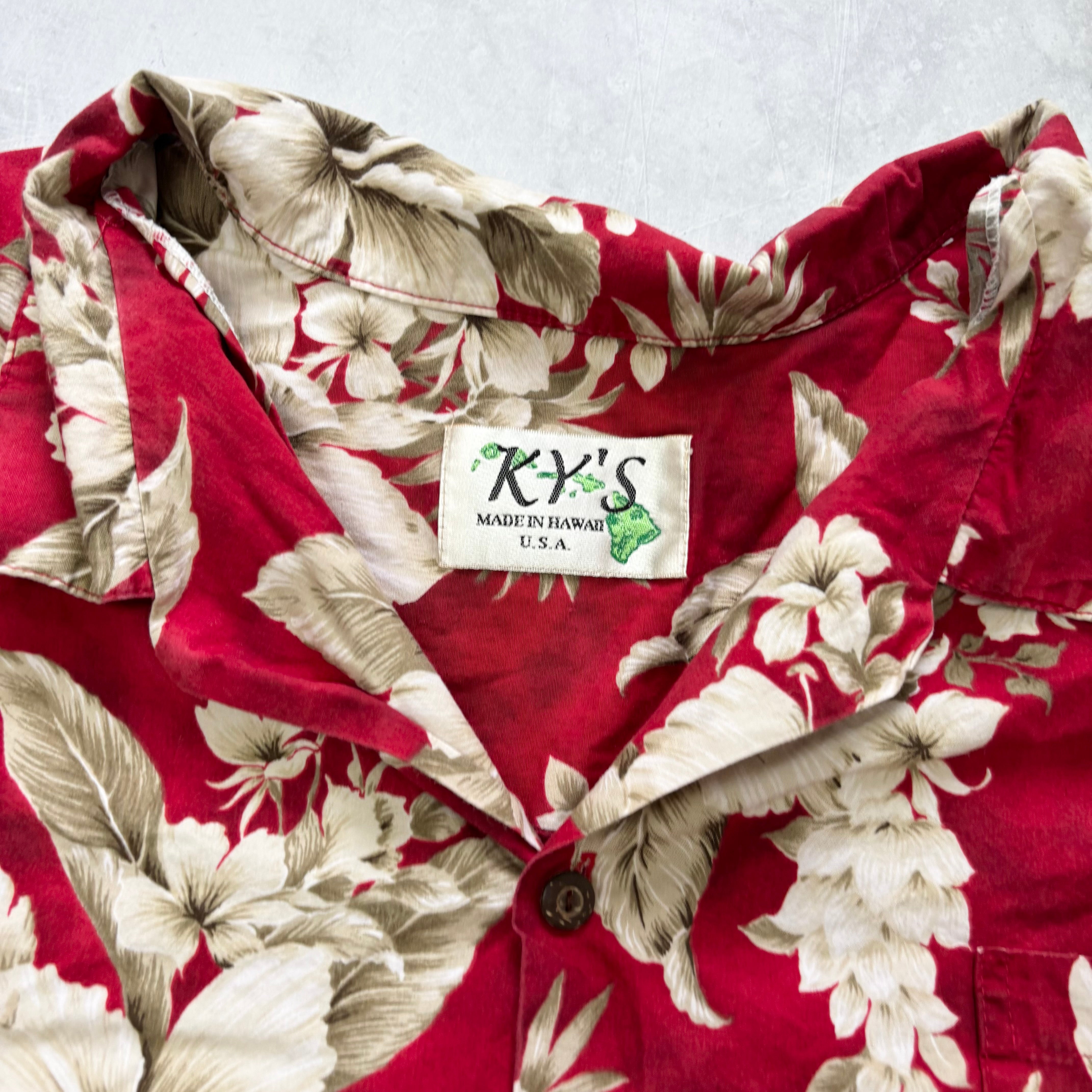 Vintage Hawaiian Shirt Mens 4XL Red Floral Aloha Short Sleeve (E)