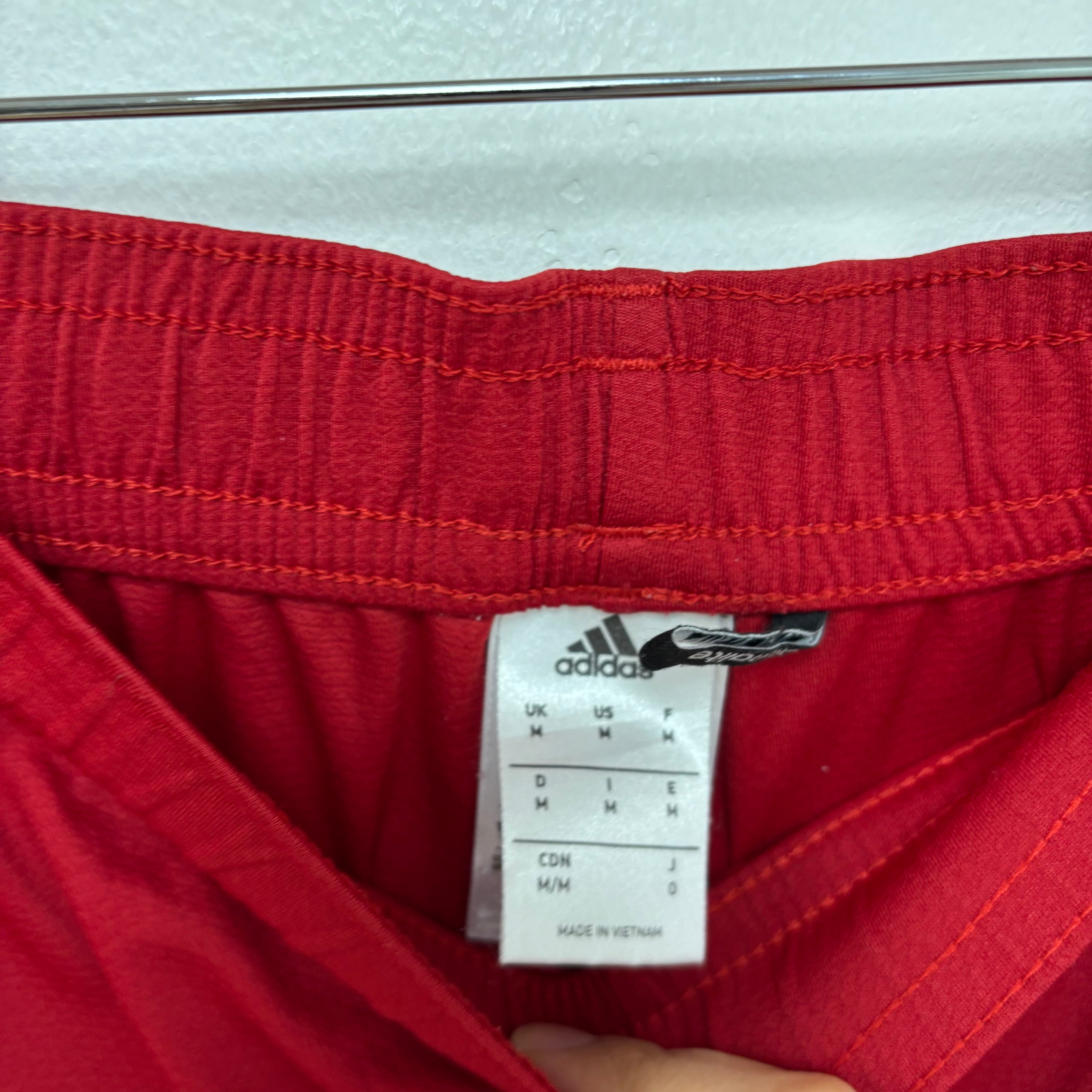 Adidas Shorts Mens Medium Red Sports Running Gym Athletic