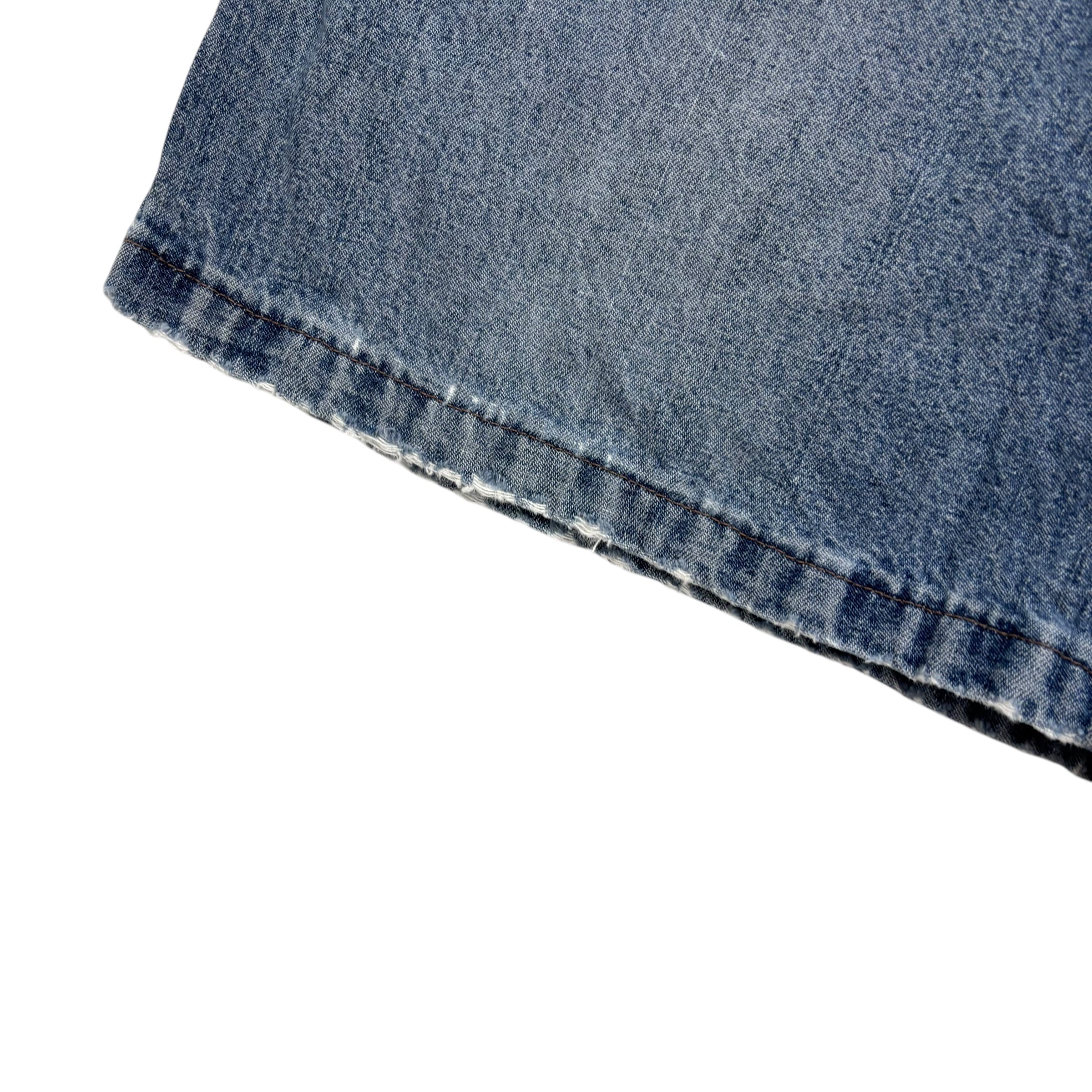 Wrangler Baggy Jorts W42 Mens Mid Blue Denim Shorts Relaxed Fit Carpenter