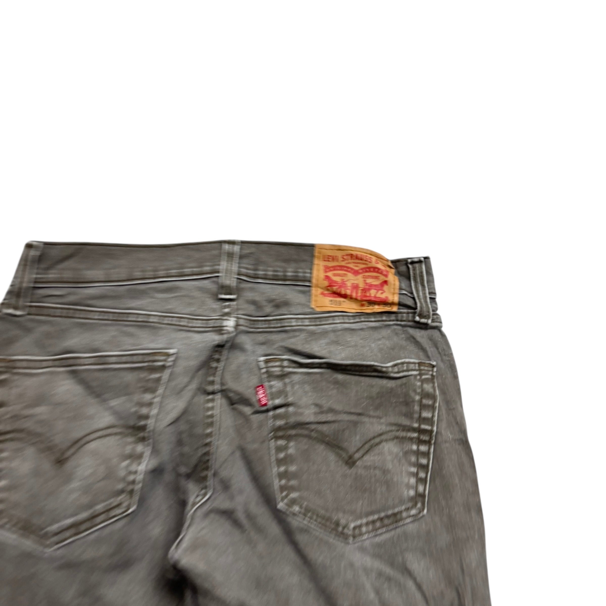 Levis 511 Jeans W30 L30 Mens Green Waxed Slim Fit Stretch Denim (E)