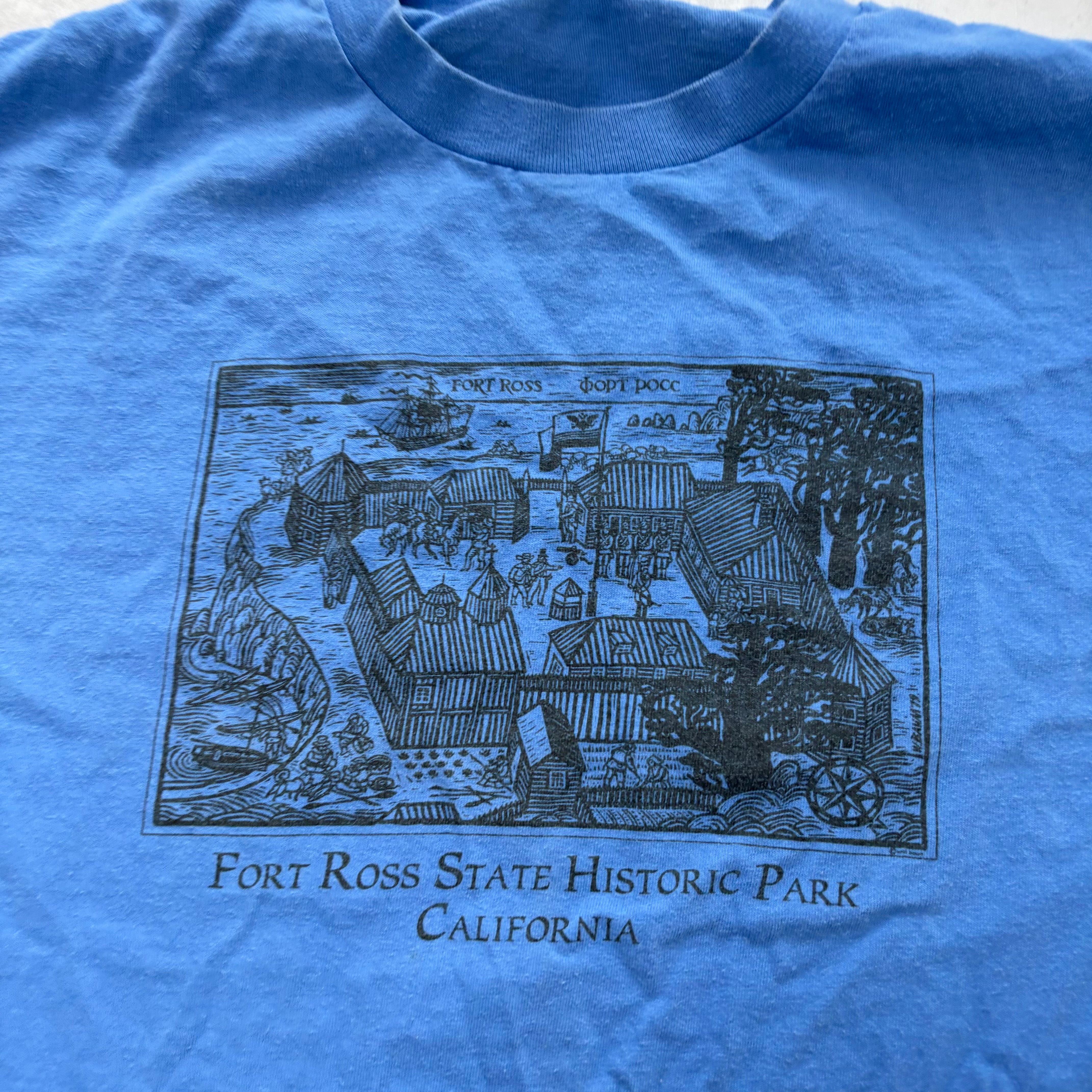 Vintage T Shirt Mens XL Blue Single Stitch Graphic Print 90s USA