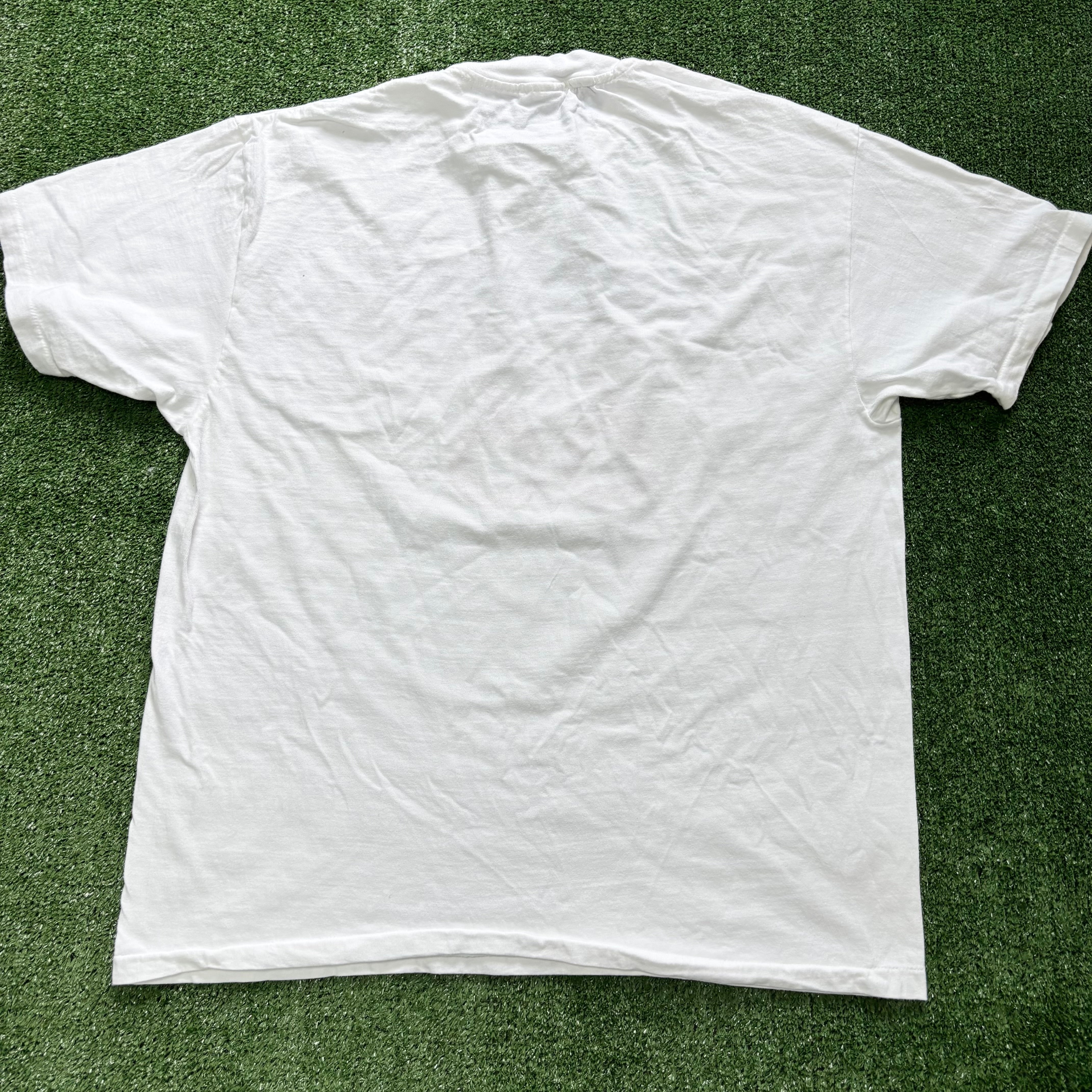 Vintage T Shirt Mens XL White Single Stitch Graphic Print 90s USA Beefy-T