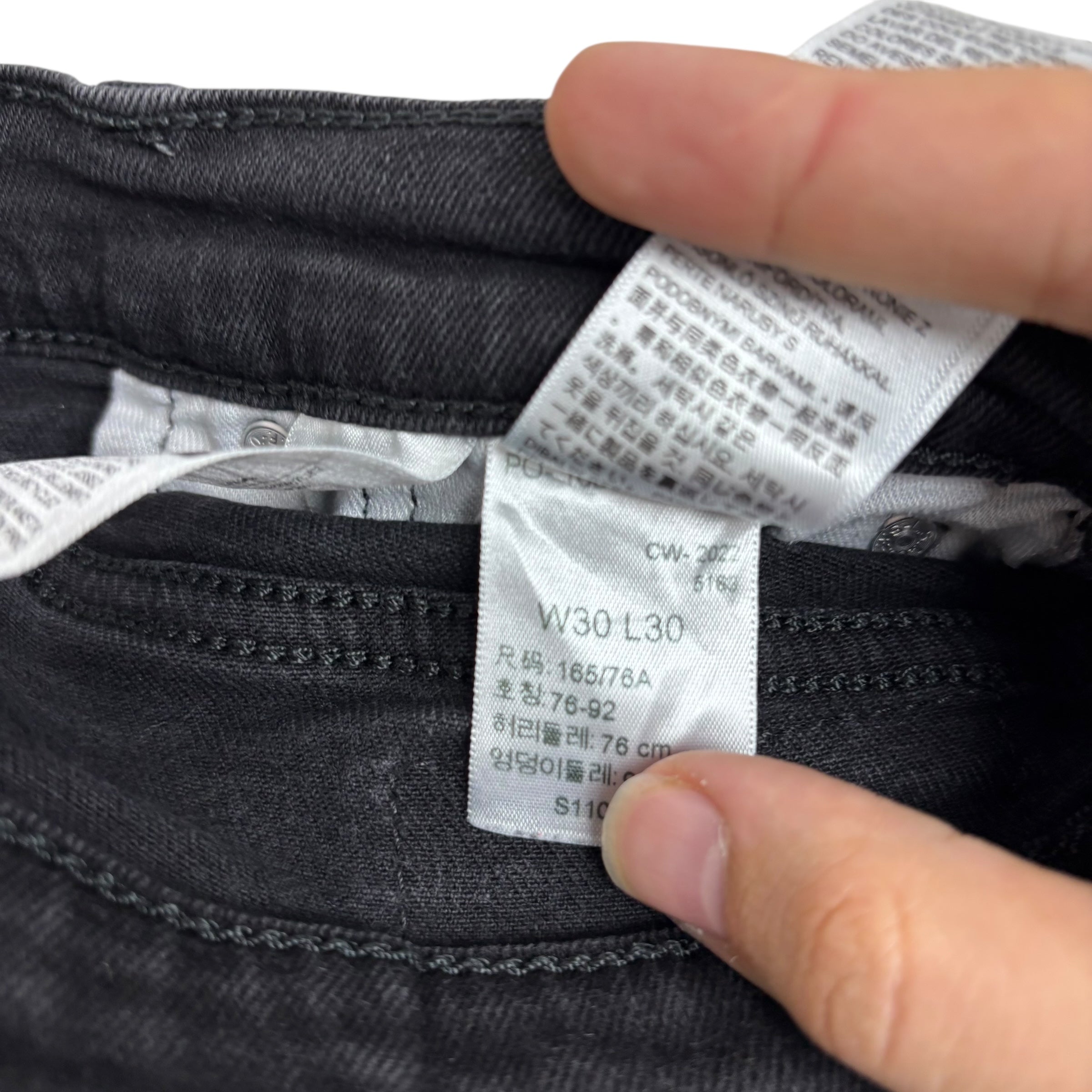 Levis 541 Jeans W30 L29 Mens Black Athletic Tapered Fit Stretch Denim (E)