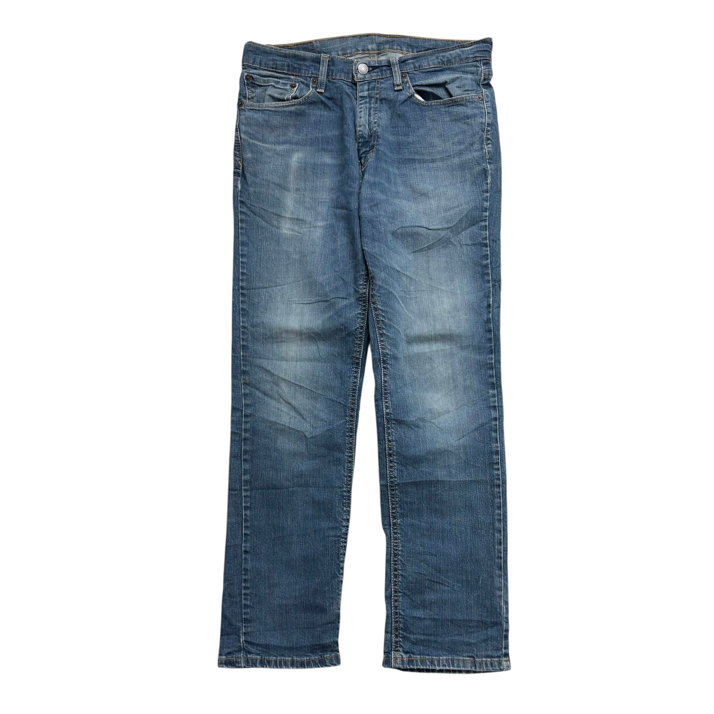 Levis 541 Jeans W32 L30 Mens Dark Blue Athletic Tapered Fit Stretch Denim