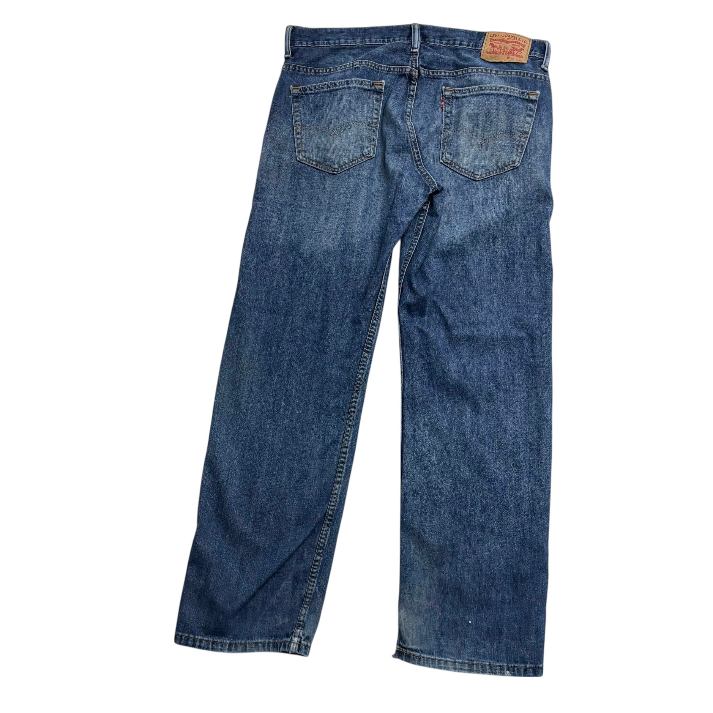 Levis 569 Jeans W33 L31 Mens Mid Blue Baggy Relaxed Straight Fit Denim (F)