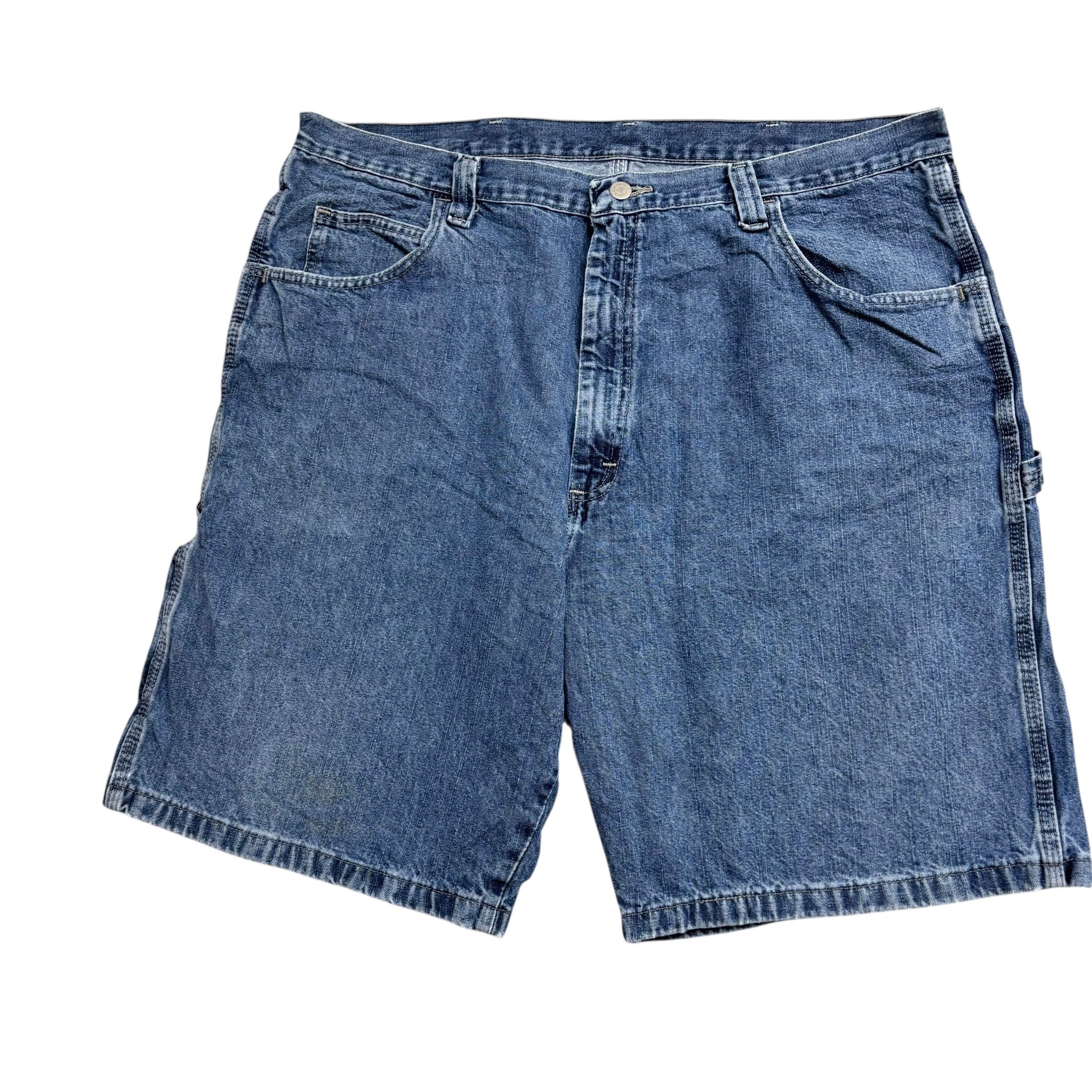 Wrangler Baggy Jorts W40 Mens Mid Blue Carpenter Denim Shorts Relaxed Fit