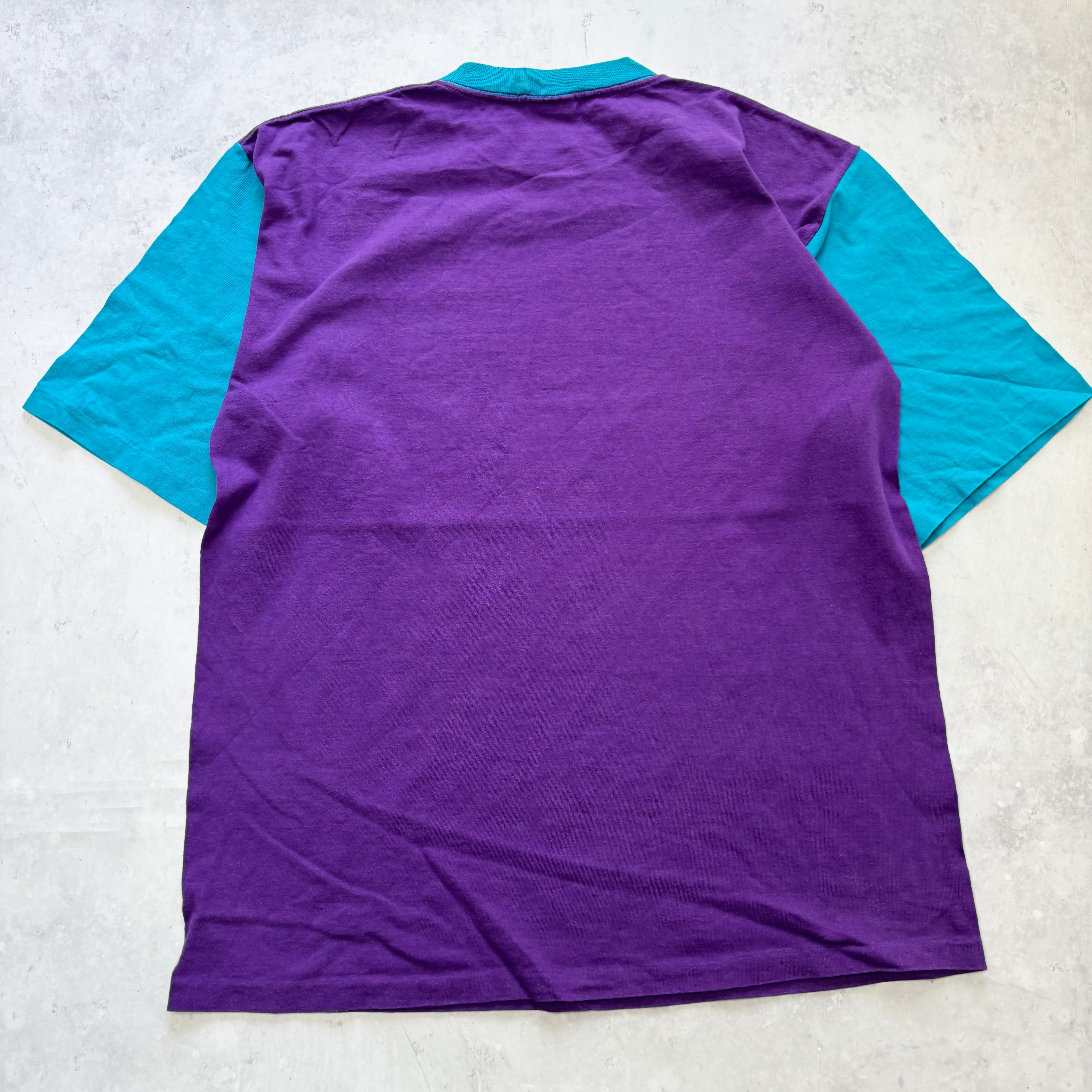Vintage T Shirt Mens Large Purple Single Stitch 90s (E)