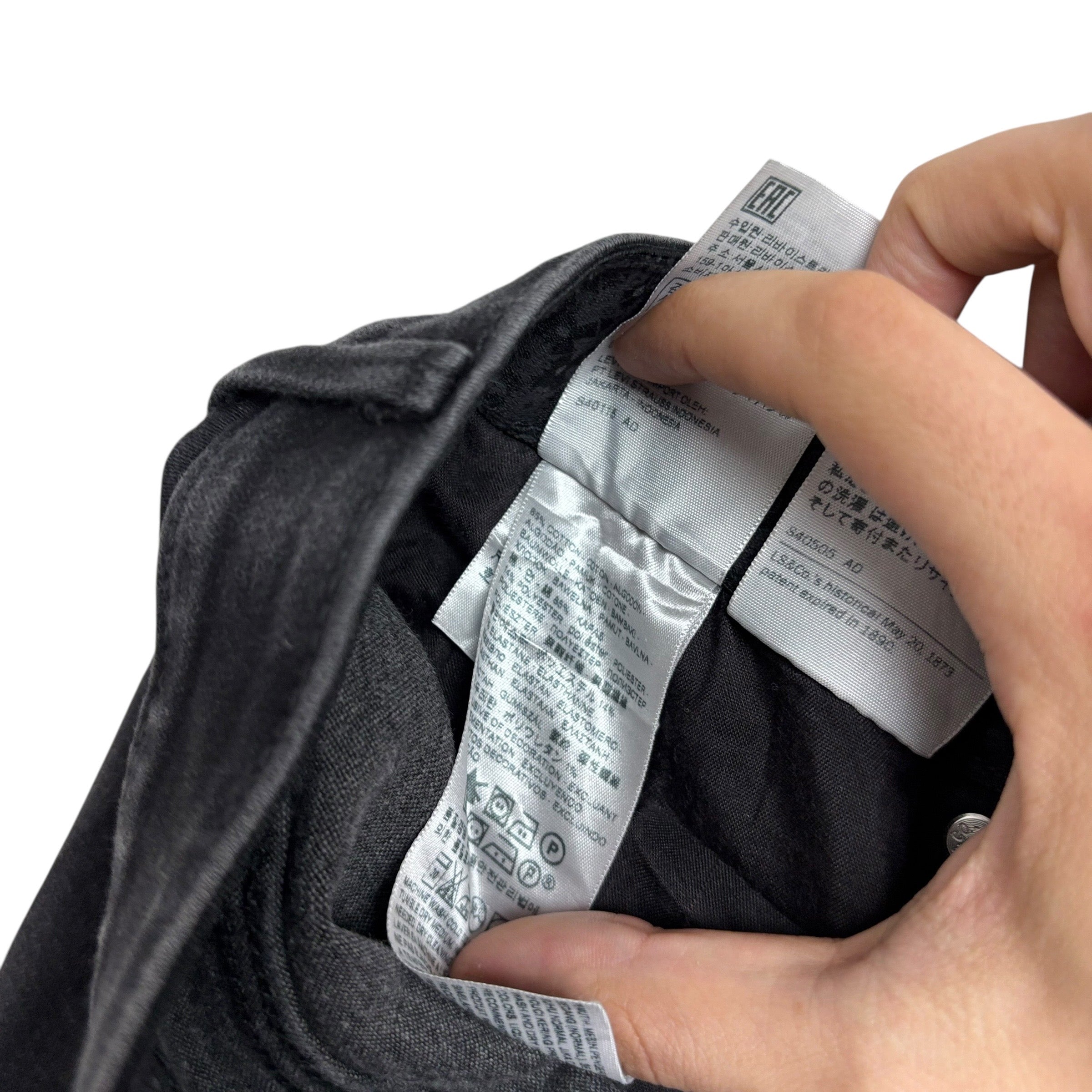 Levis 525 Jeans W32 L30 Womens Regular Straight Fit Black Stretch Y2K (F)