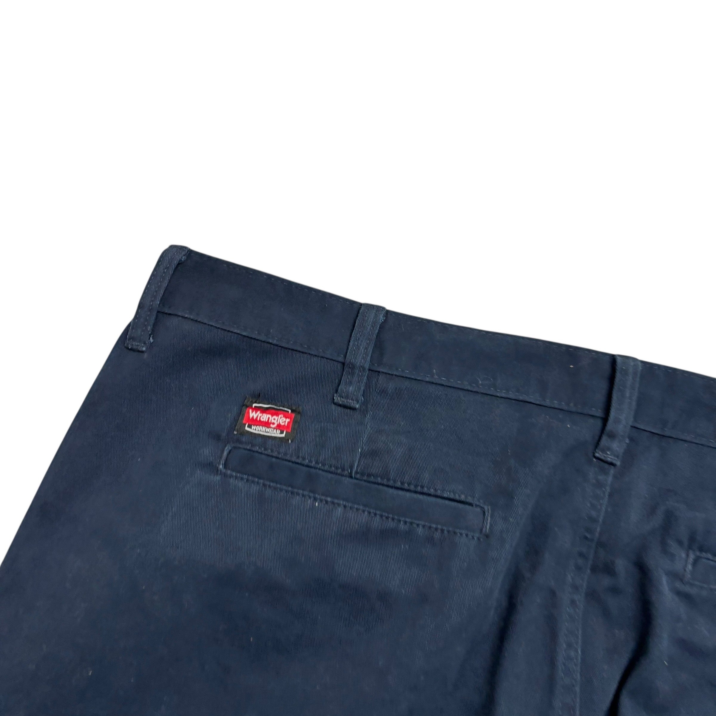 Wrangler Trousers W42 L30 Mens Navy Blue Relaxed Straight Fit Pants (E)