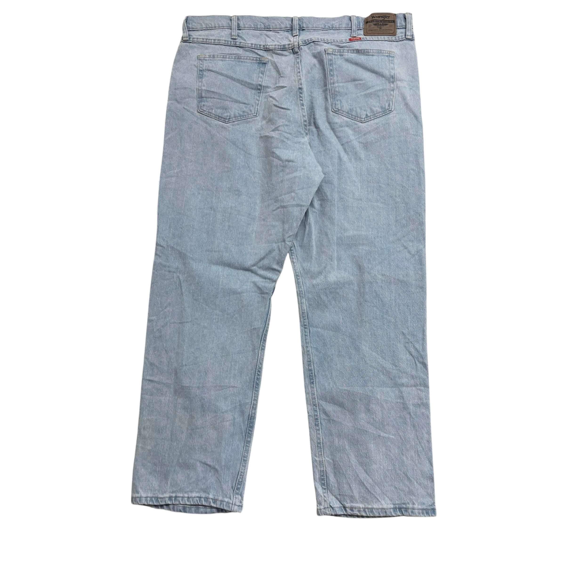 Wrangler Jeans W40 L30 Mens Light Blue Relaxed Straight Fit Stretch Denim