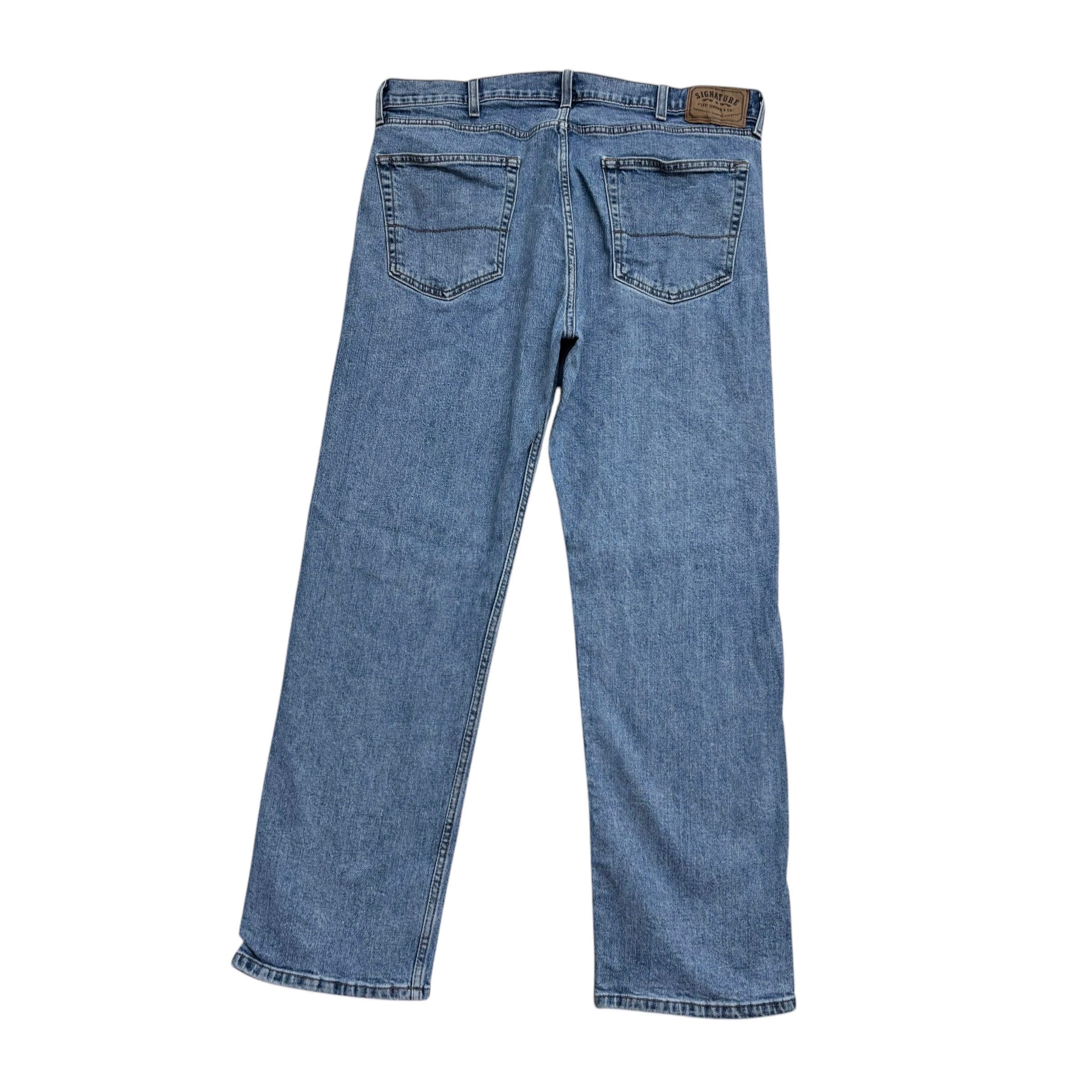 Levis Signature Jeans W38 L30 Mens Light Blue Regular Straight Fit Stretch Denim