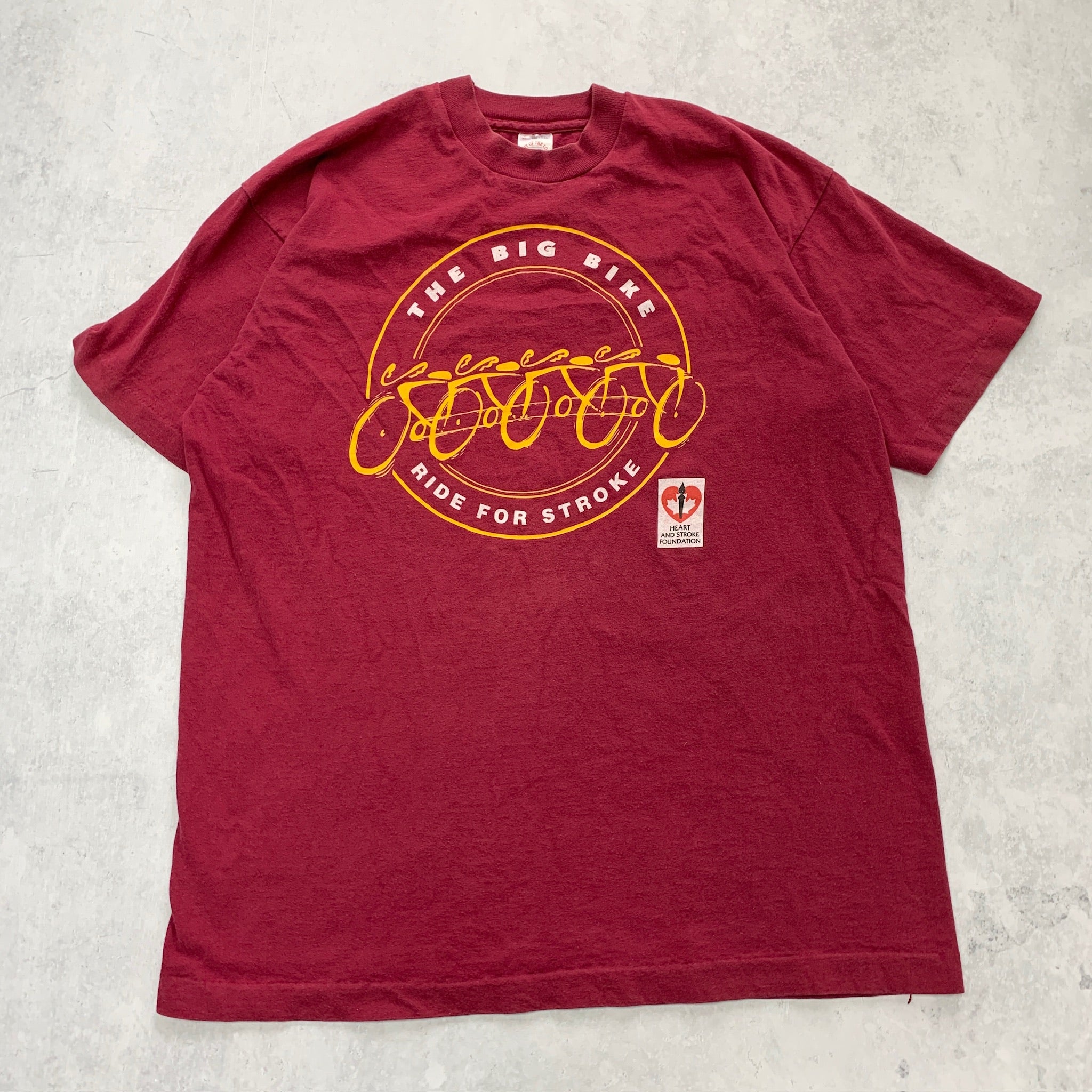Vintage T Shirt Mens XL Red Burgundy Single Stitch Graphic Print 90s (E)