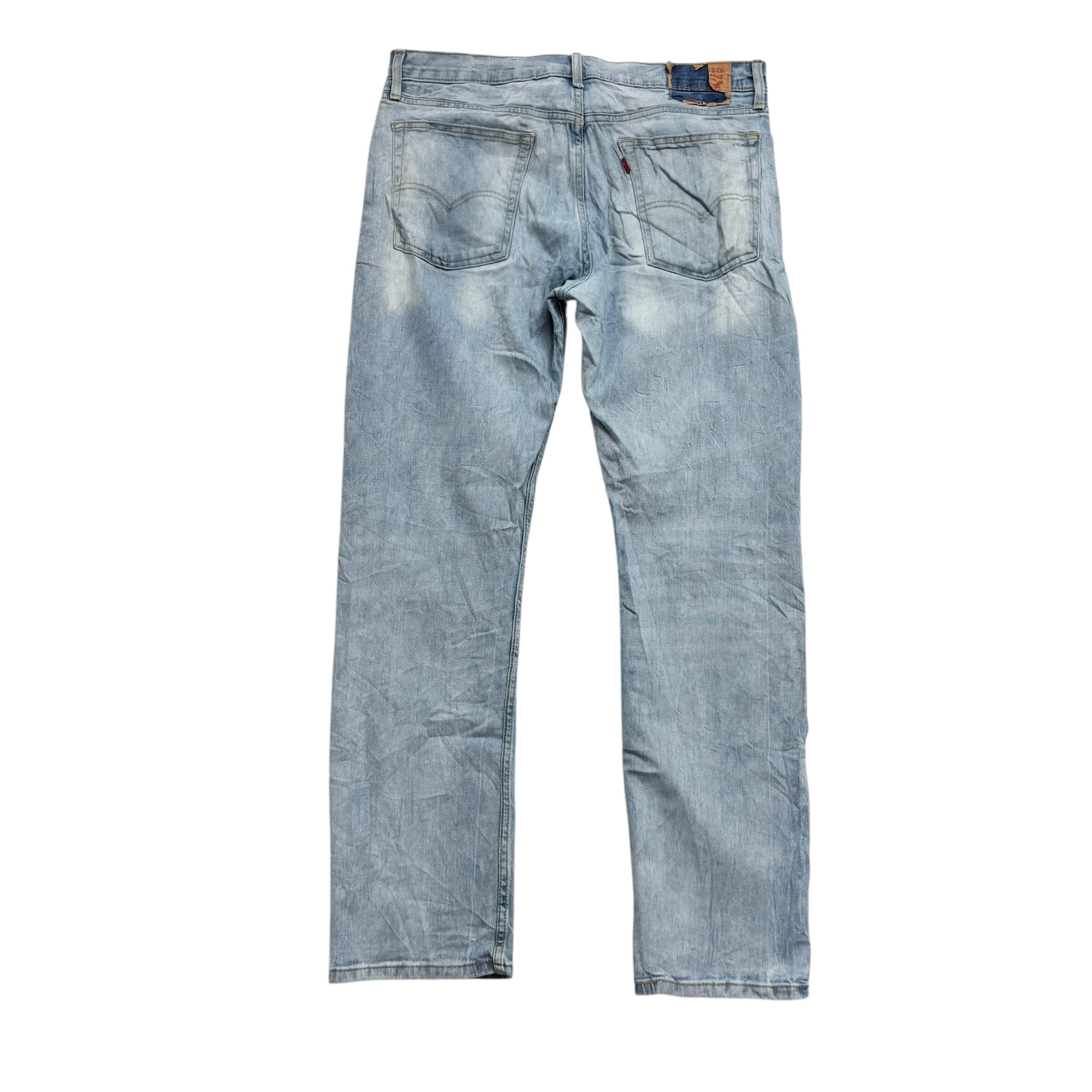 Levis 513 Jeans W36 L30 Mens Light Blue Slim Straight Fit Stretch Denim