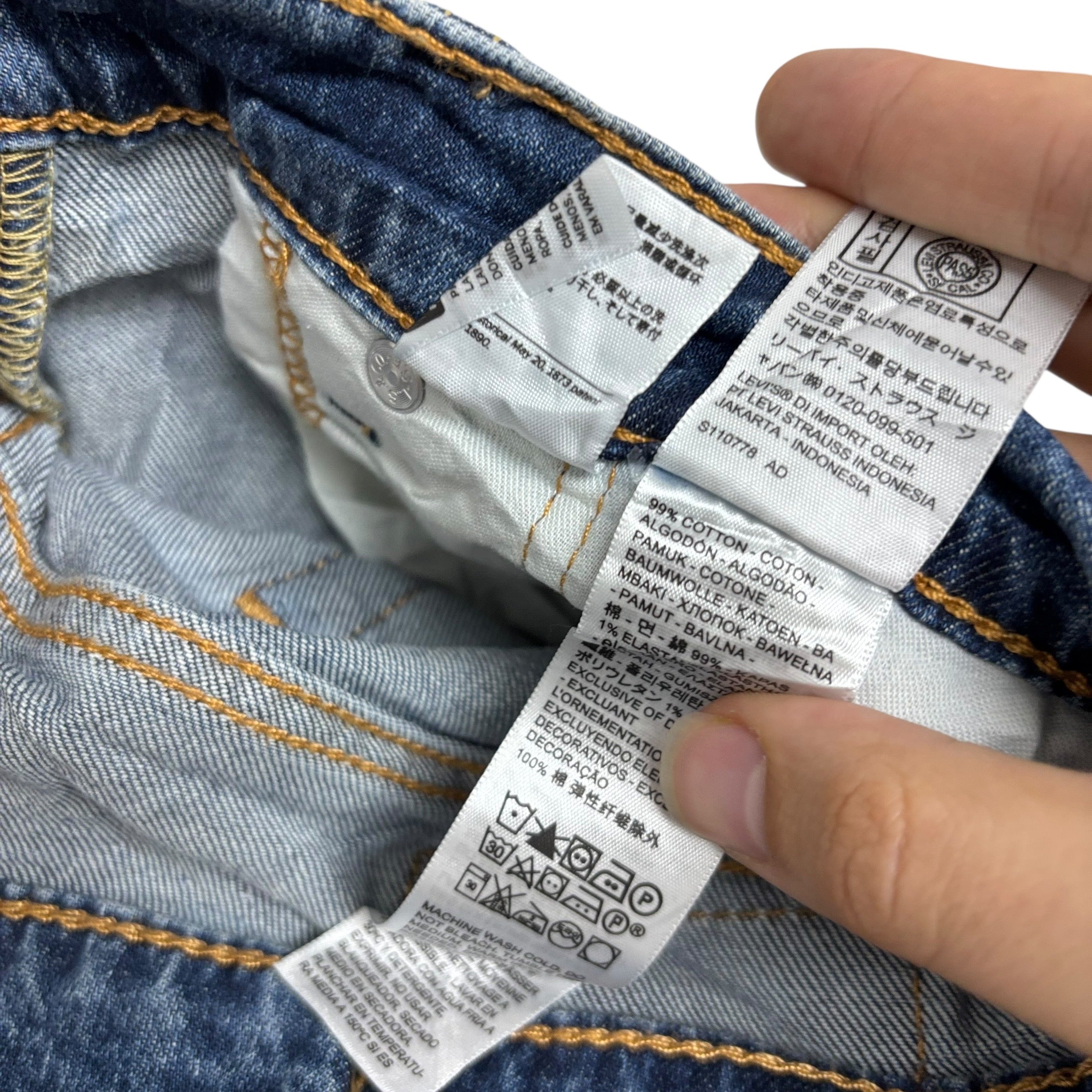 Levis 541 Jeans W29 L30 Mens Mid Blue Athletic Tapered Fit Stretch Denim (E)