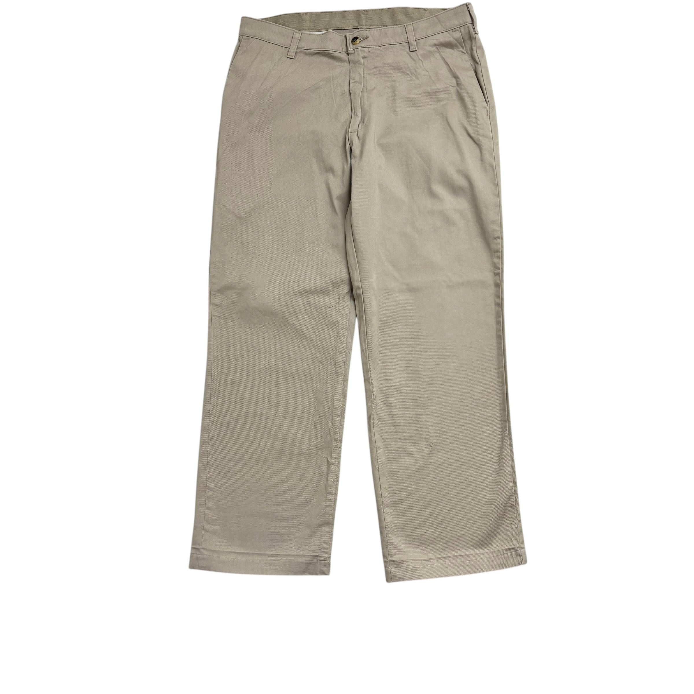 Wrangler Trousers W34 L30 Mens Beige Relaxed Straight Fit Stretch Pants