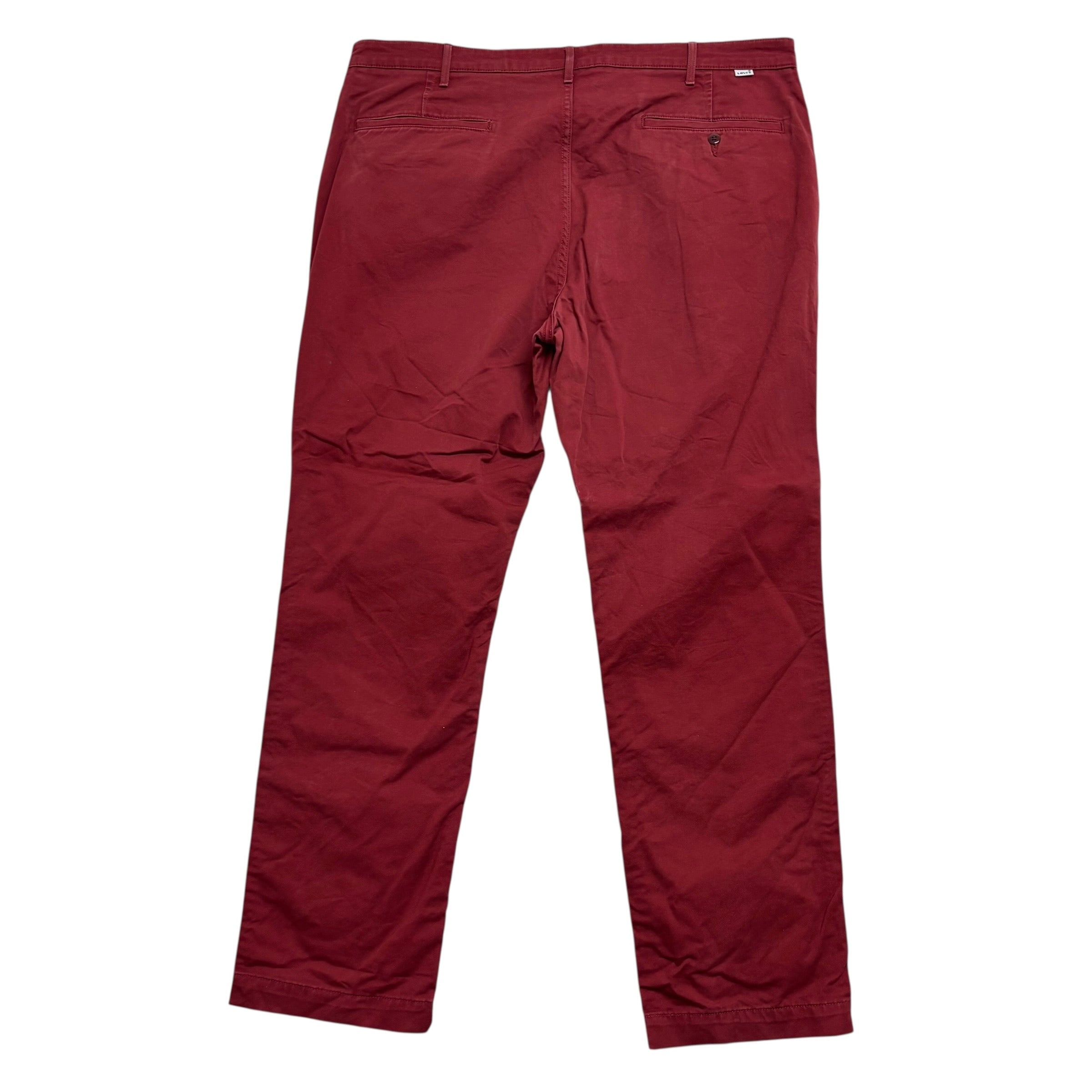 Levis Chino Trousers W40 L32 Mens Red Regular Tapered Fit Stretch Pants