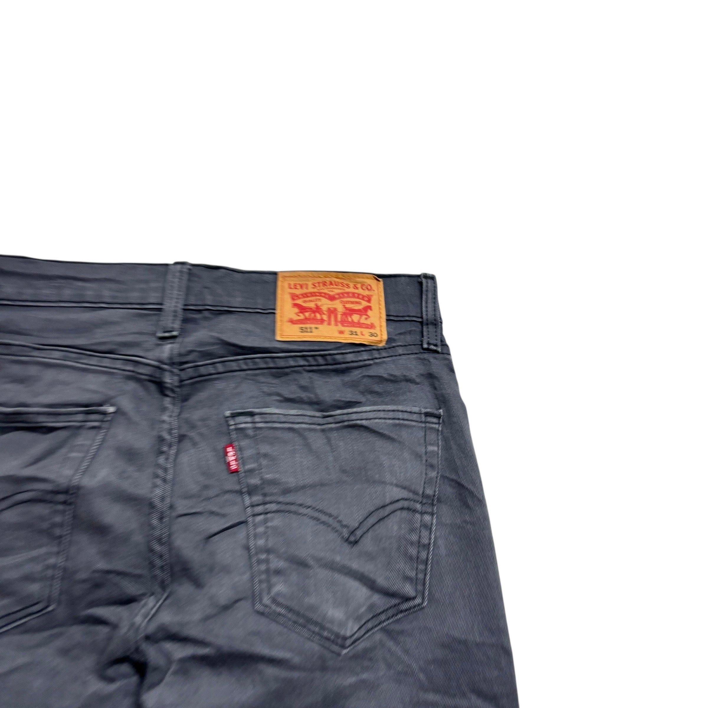 Levis 511 Jeans W31 L30 Mens Grey Slim Fit Stretch Denim (E)