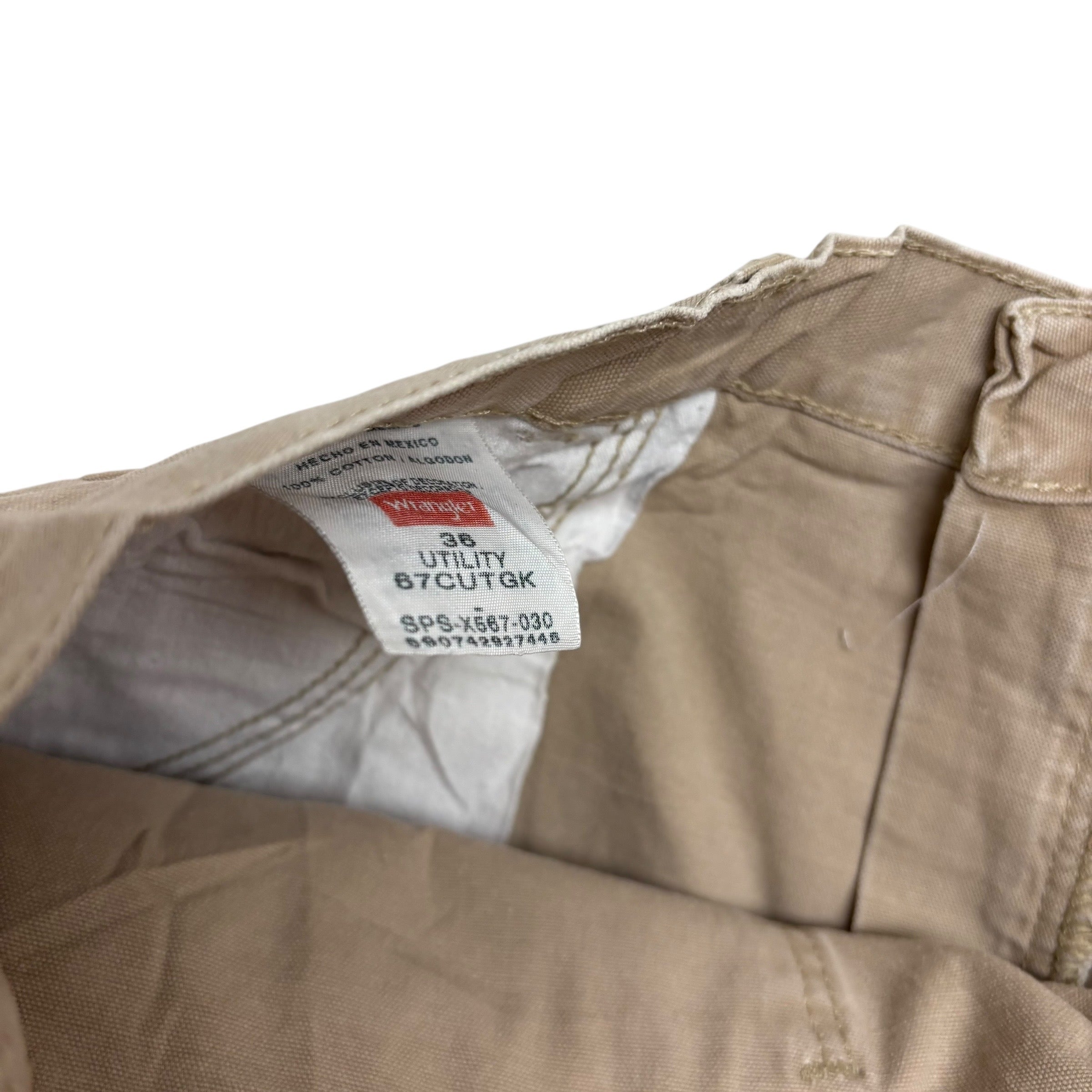 Wrangler Baggy Jorts W36 Mens Canvas Shorts Beige Relaxed Fit