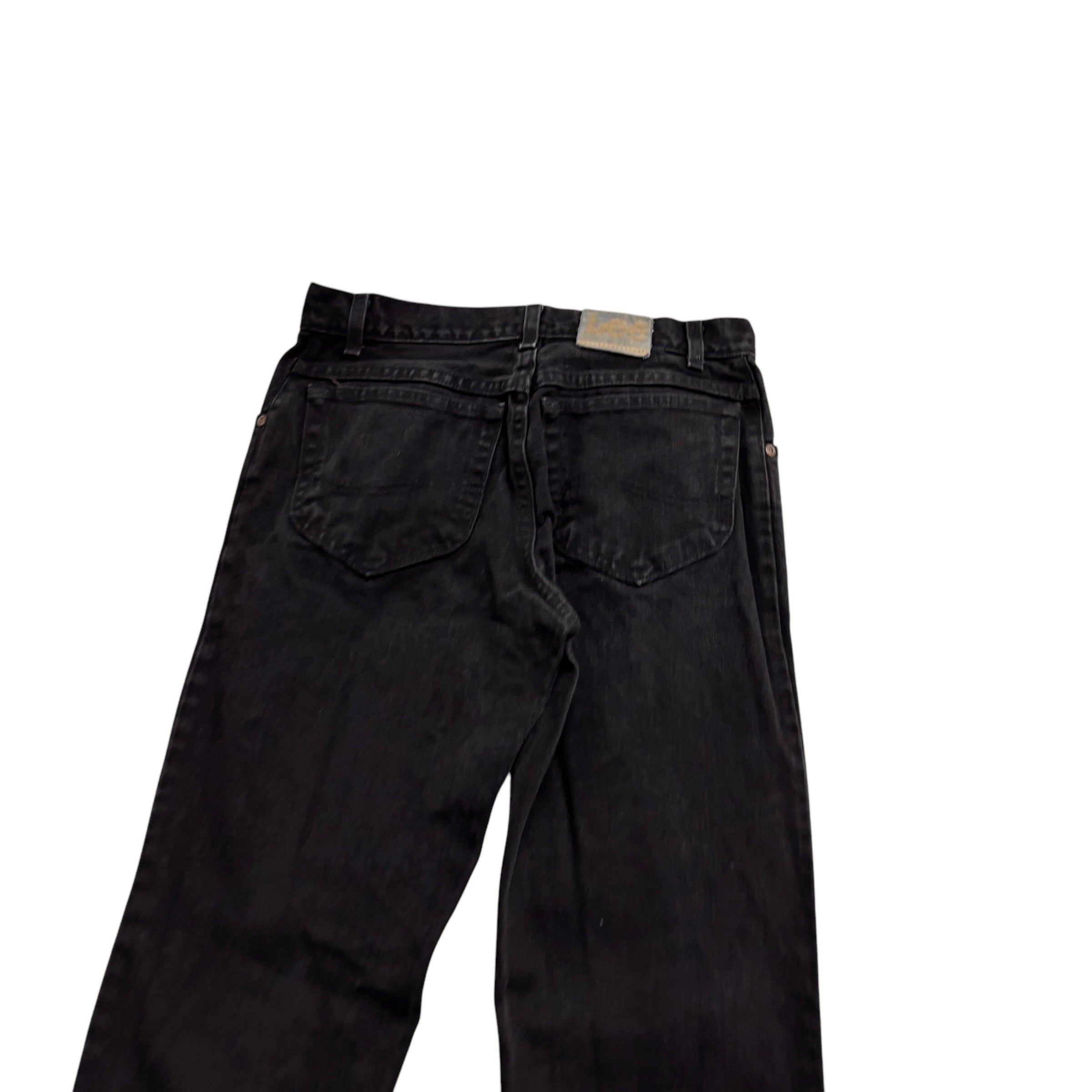 Lee Jeans W30 L32 Mens Black Regular Straight Fit Vintage Denim (E)
