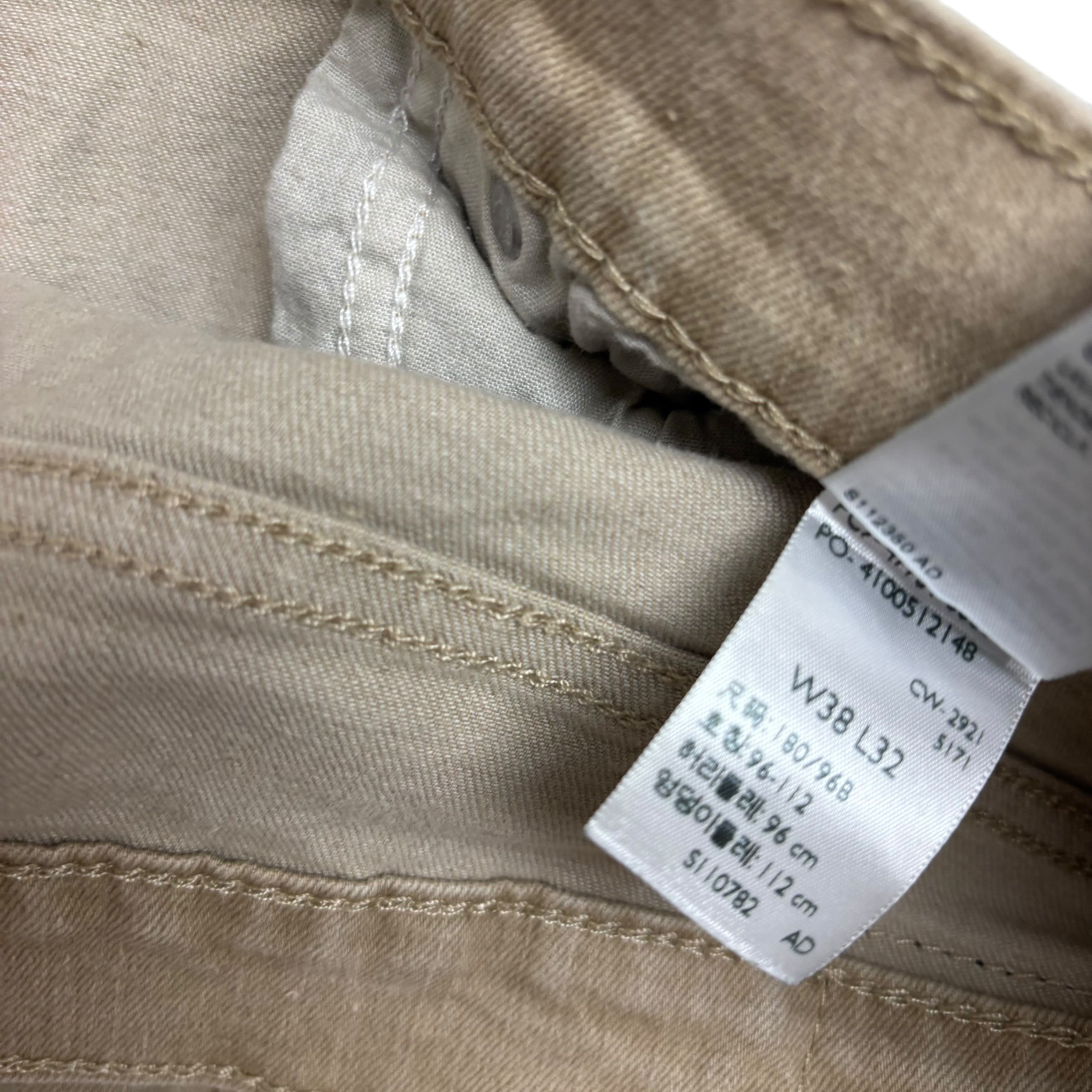 Levis Denizen Jeans W38 L32 Mens Beige Athletic Straight Fit Stretch Denim