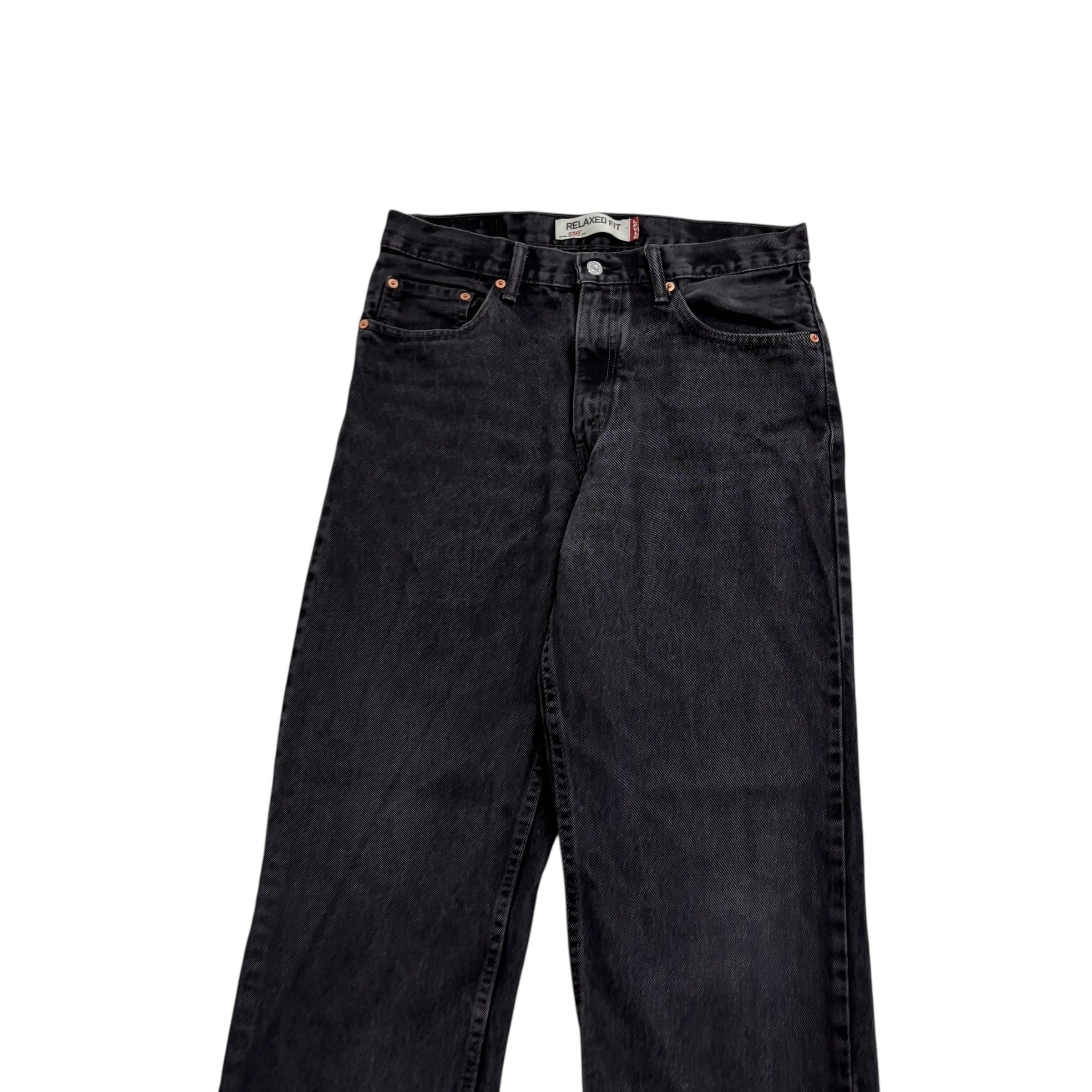 Levis 550 Jeans W33 L32 Mens Black Baggy Relaxed Straight Fit Vintage Denim (E)