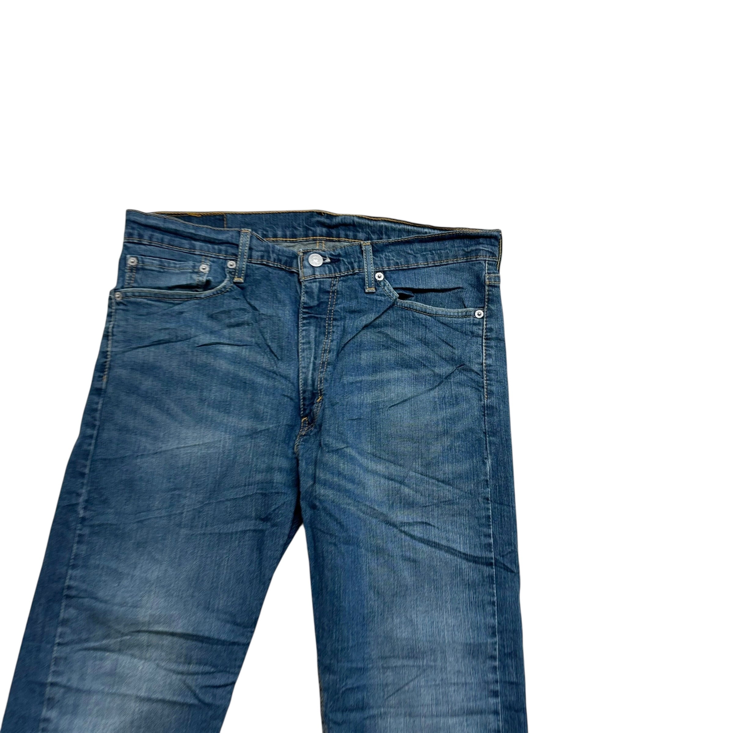 Levis 513 Jeans W36 L30 Mens Dark Blue Slim Straight Fit Stretch Denim (E)