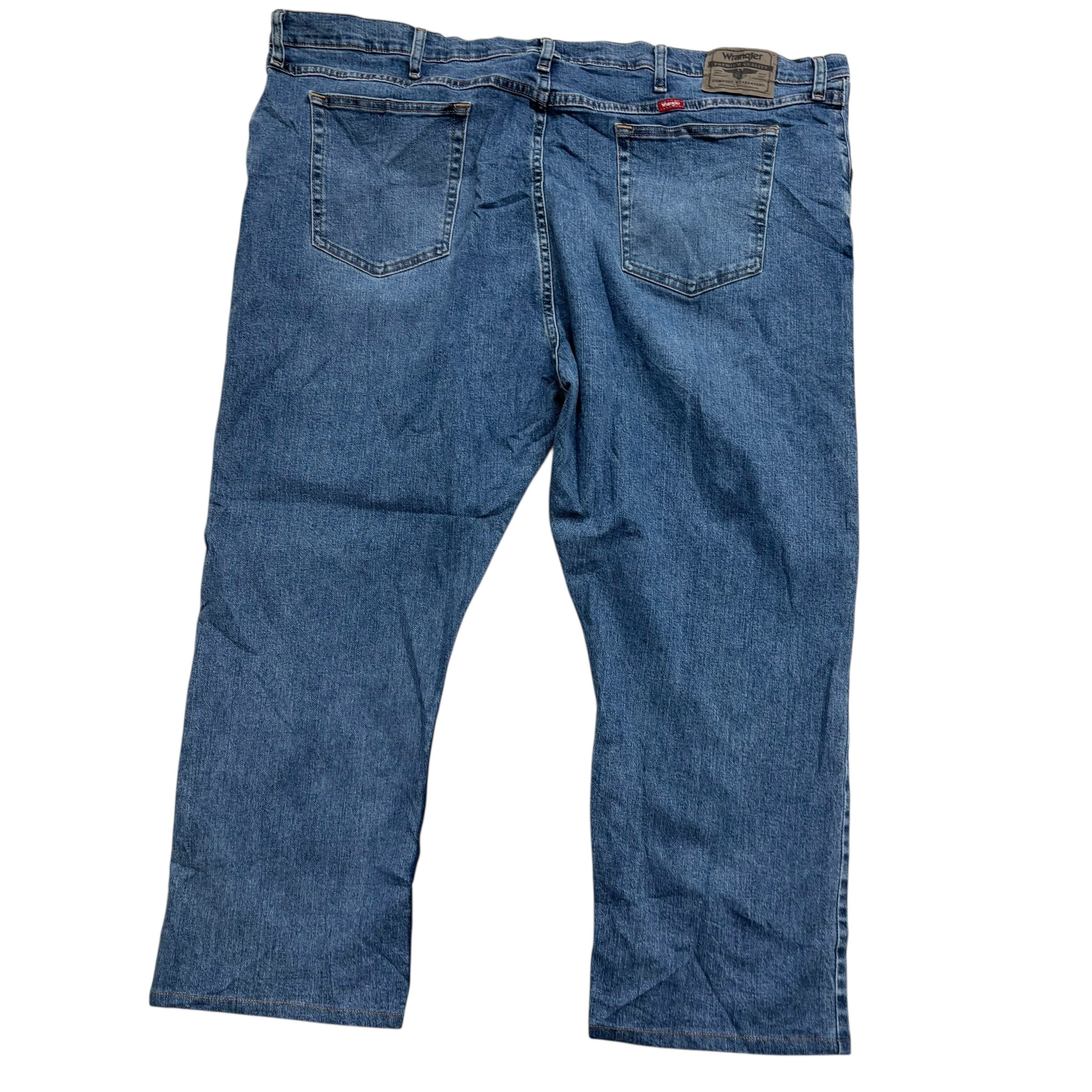Wrangler Jeans W48 L26 Mens Mid Blue Relaxed Straight Fit Stretch Denim (E)