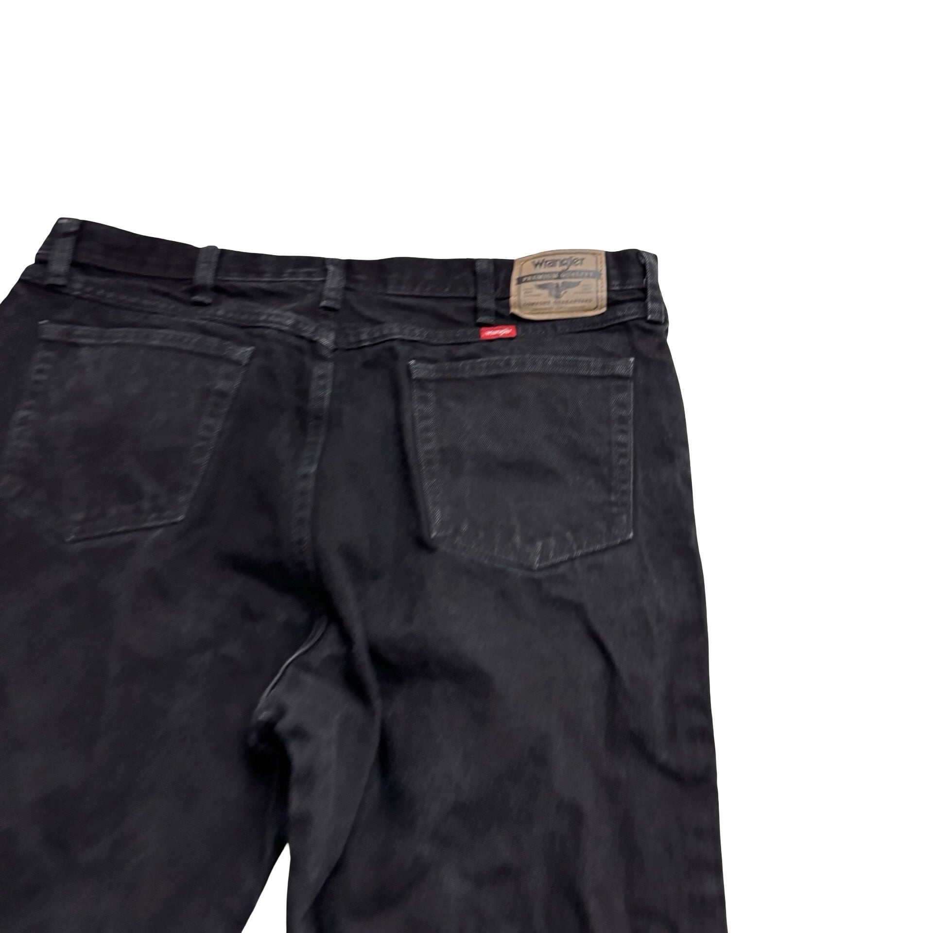 Wrangler Jeans W40 L32 Mens Black Relaxed Straight Fit Denim (E)