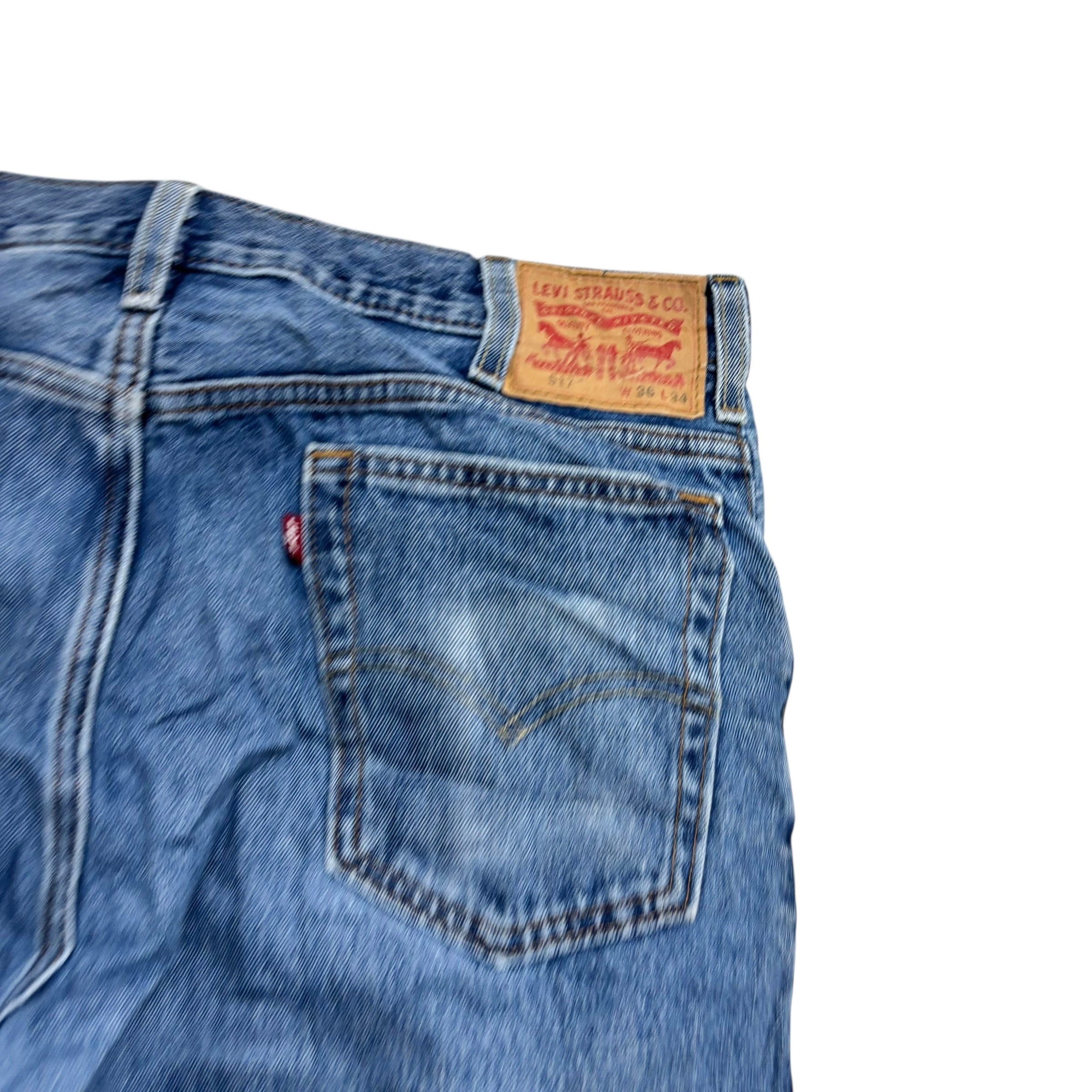 Levis 517 Jeans W36 L34 Mens Mid Blue Regular Bootcut Fit Denim (F)