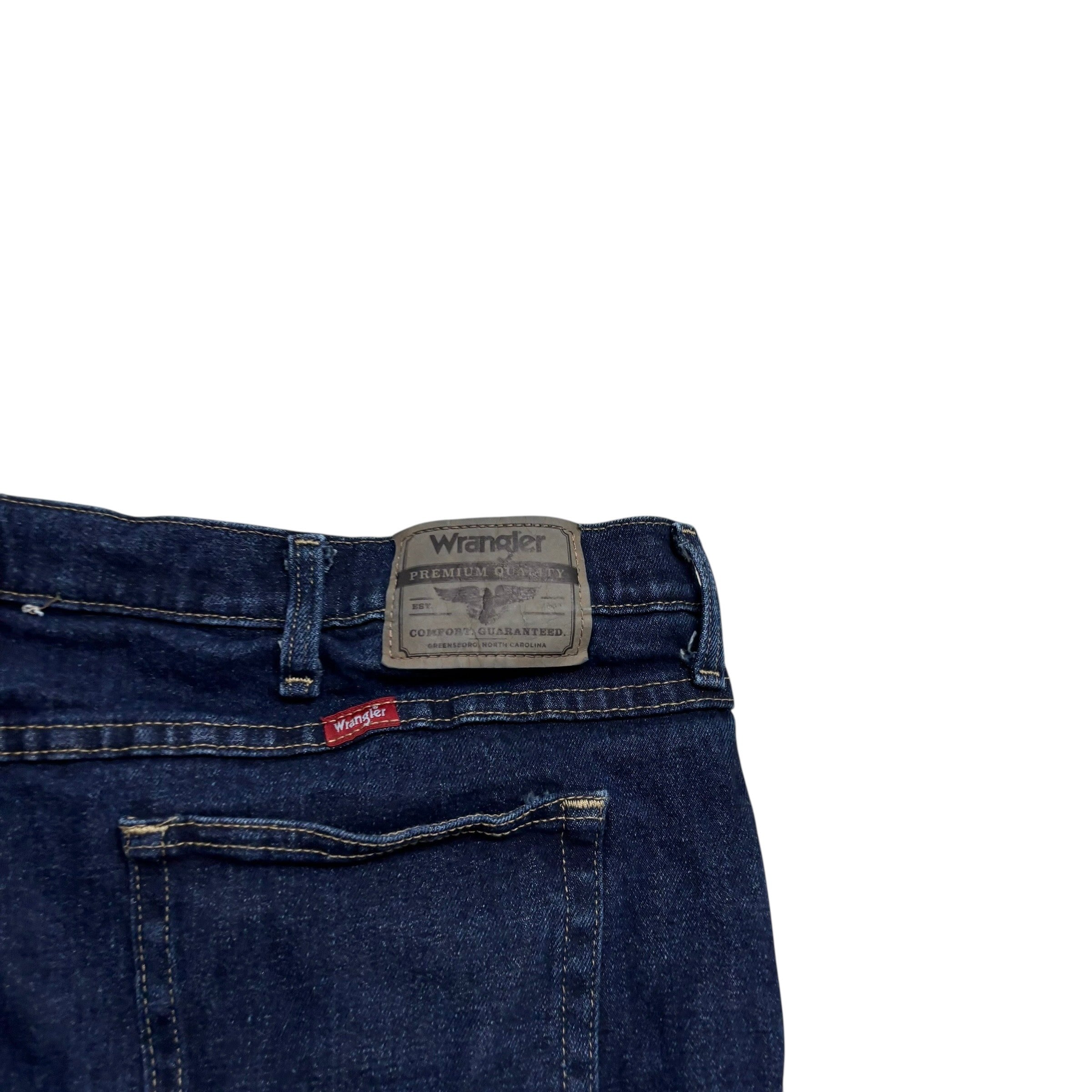 Wrangler Jeans W44 L30 Mens Dark Blue Regular Straight Fit Stretch Denim (E)