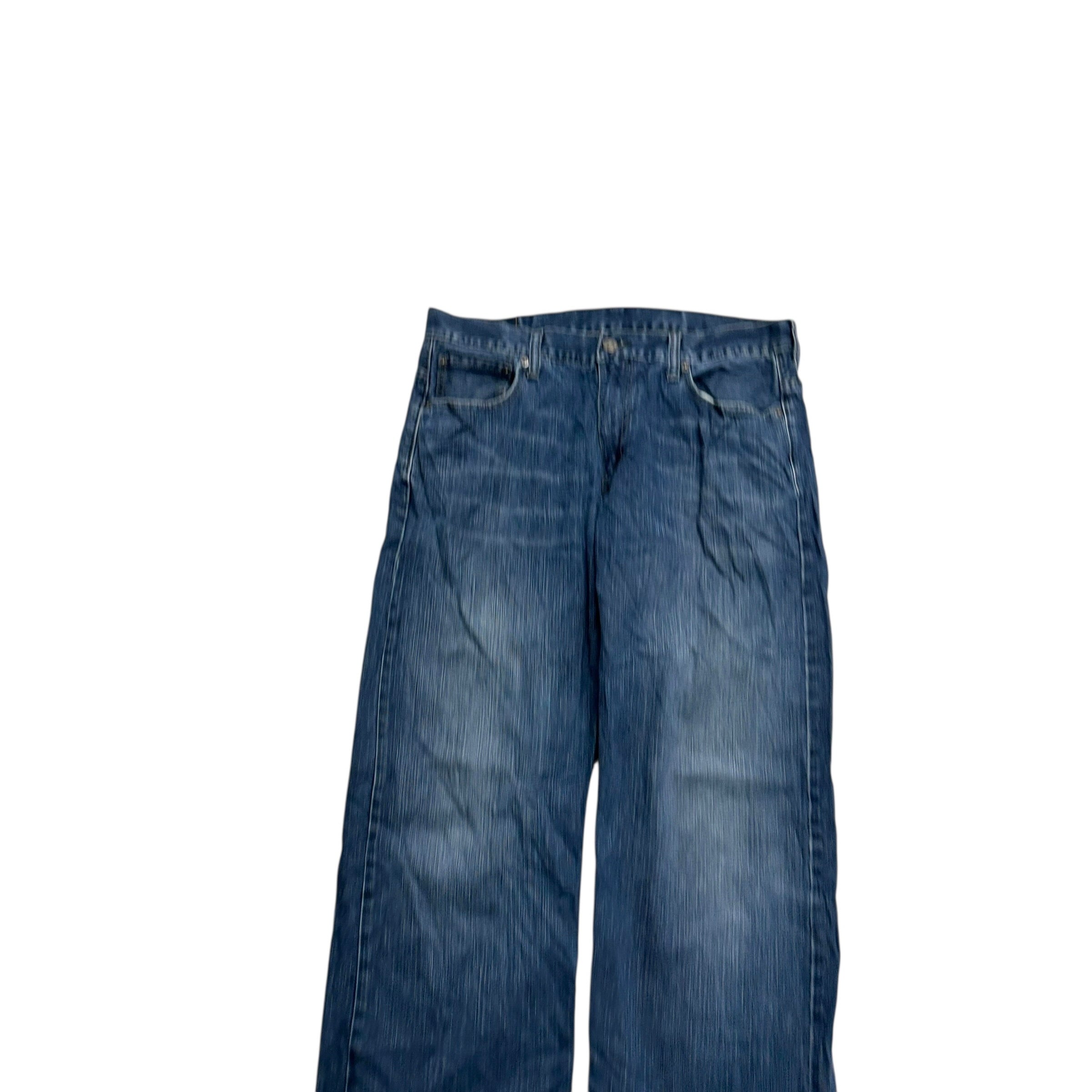 Levis 569 Jeans W34 L33 Mens Navy Blue Baggy Relaxed Straight Fit Denim (E)