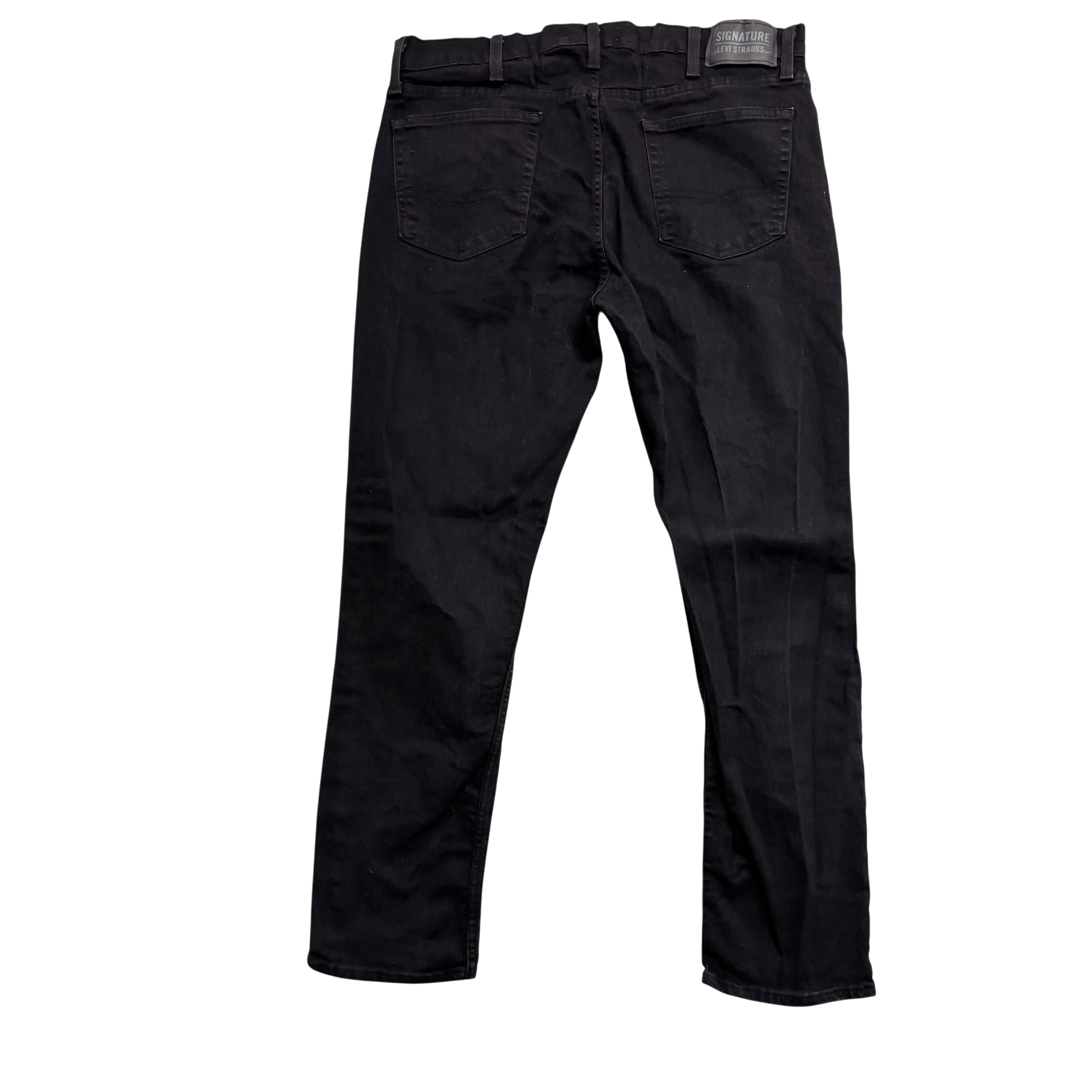 Levis Signature Jeans W38 L30 Mens Black Slim Fit Stretch Denim (E)