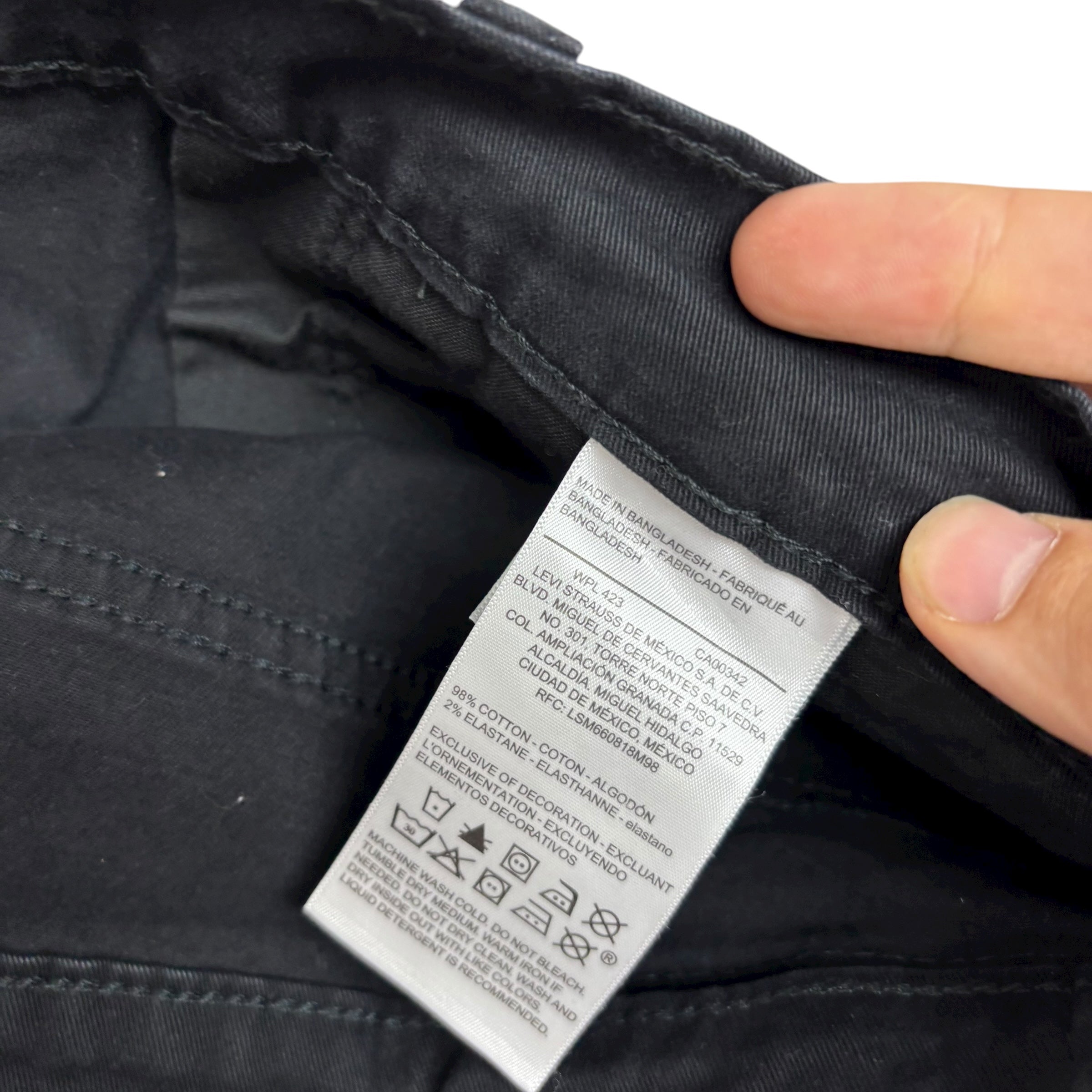 Levis Signature Trousers W36 L32 Mens Black Athletic Fit Stretch Pants (E)