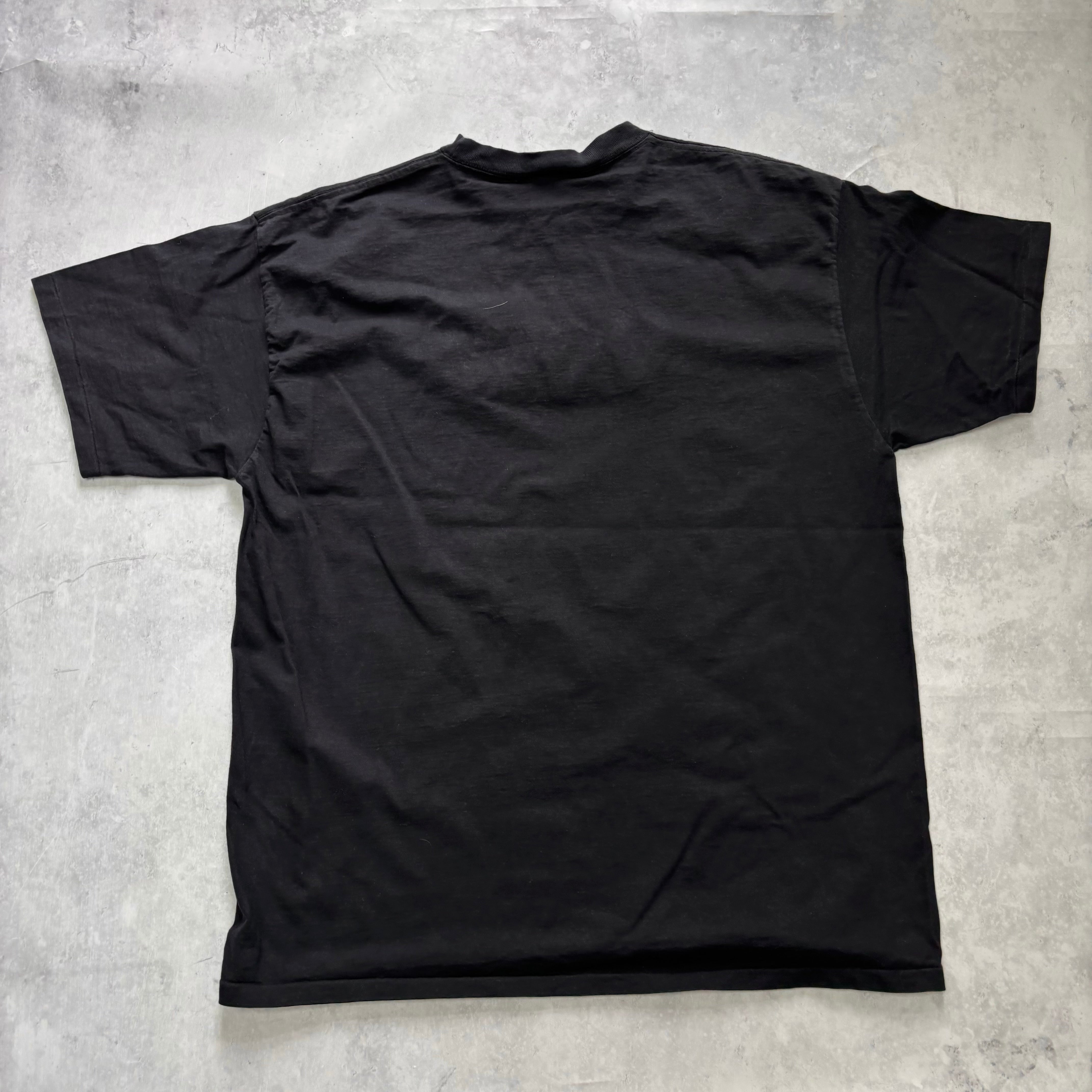 Vintage T Shirt Mens XXL Black Single Stitch Graphic Print 90s USA Tourist (E)