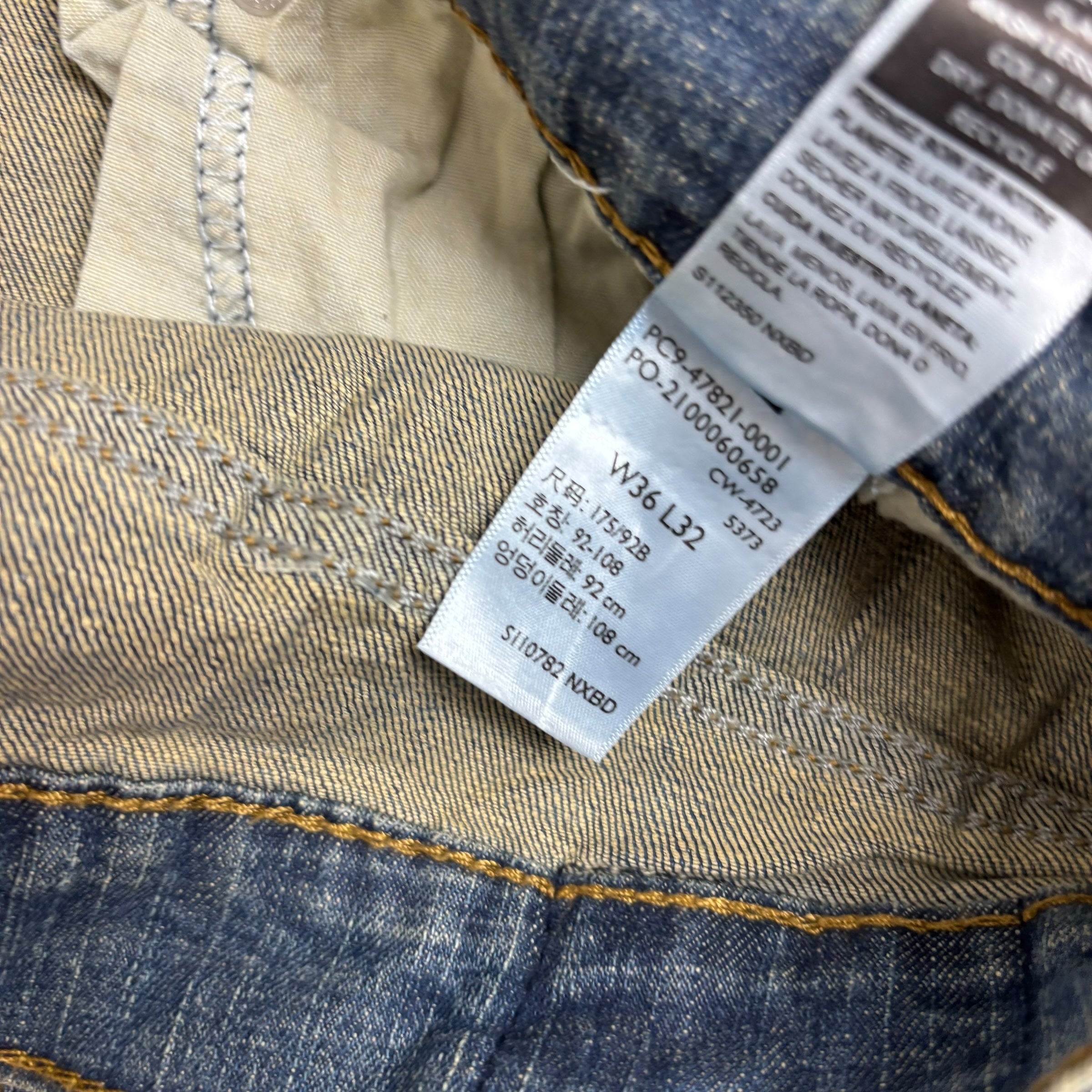 Levis Denizen Jeans W36 L32 Mens Mid Blue Relaxed Baggy Fit Stretch (E)