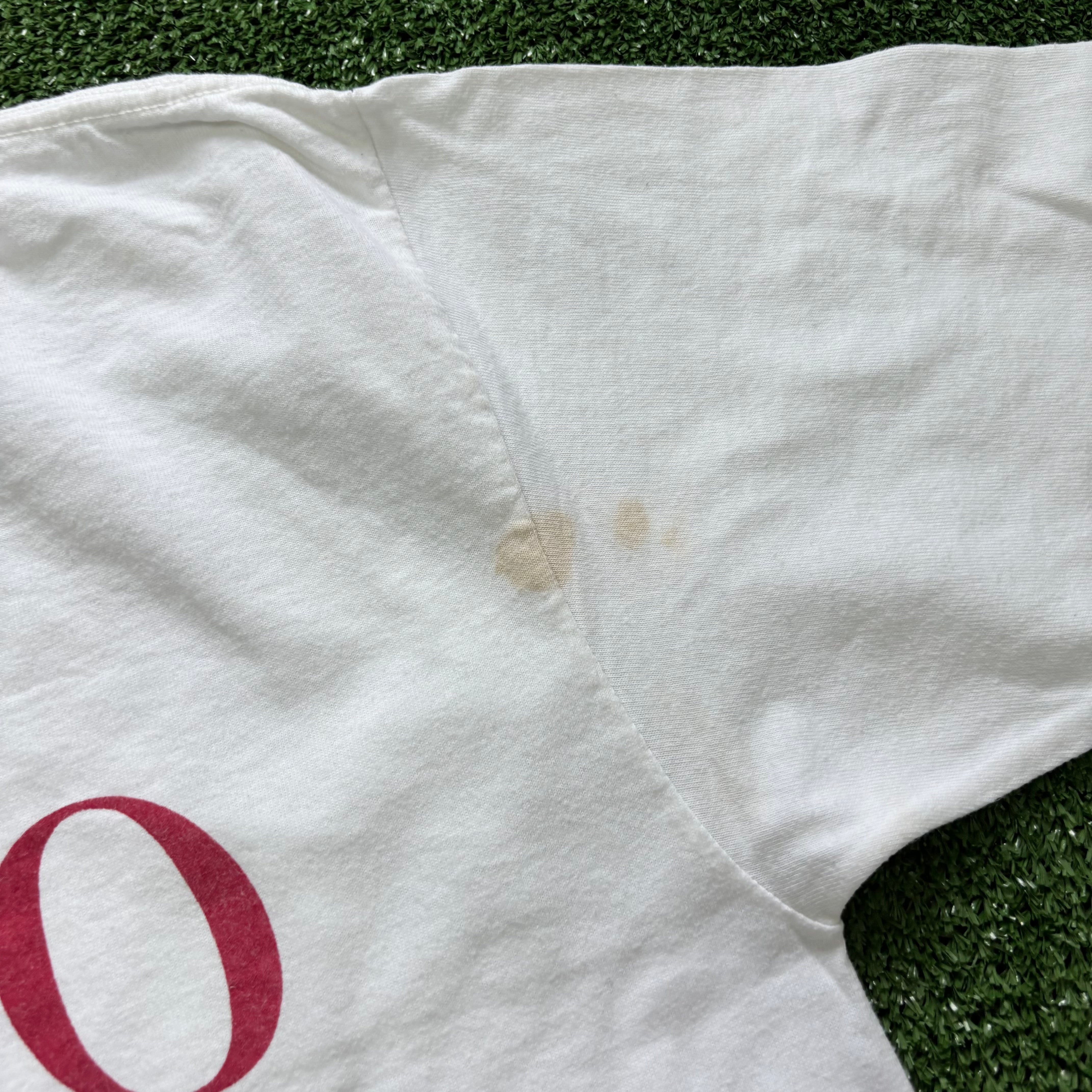 Vintage T Shirt Mens Large White Single Stitch Graphic Print 90s Tourist (F)